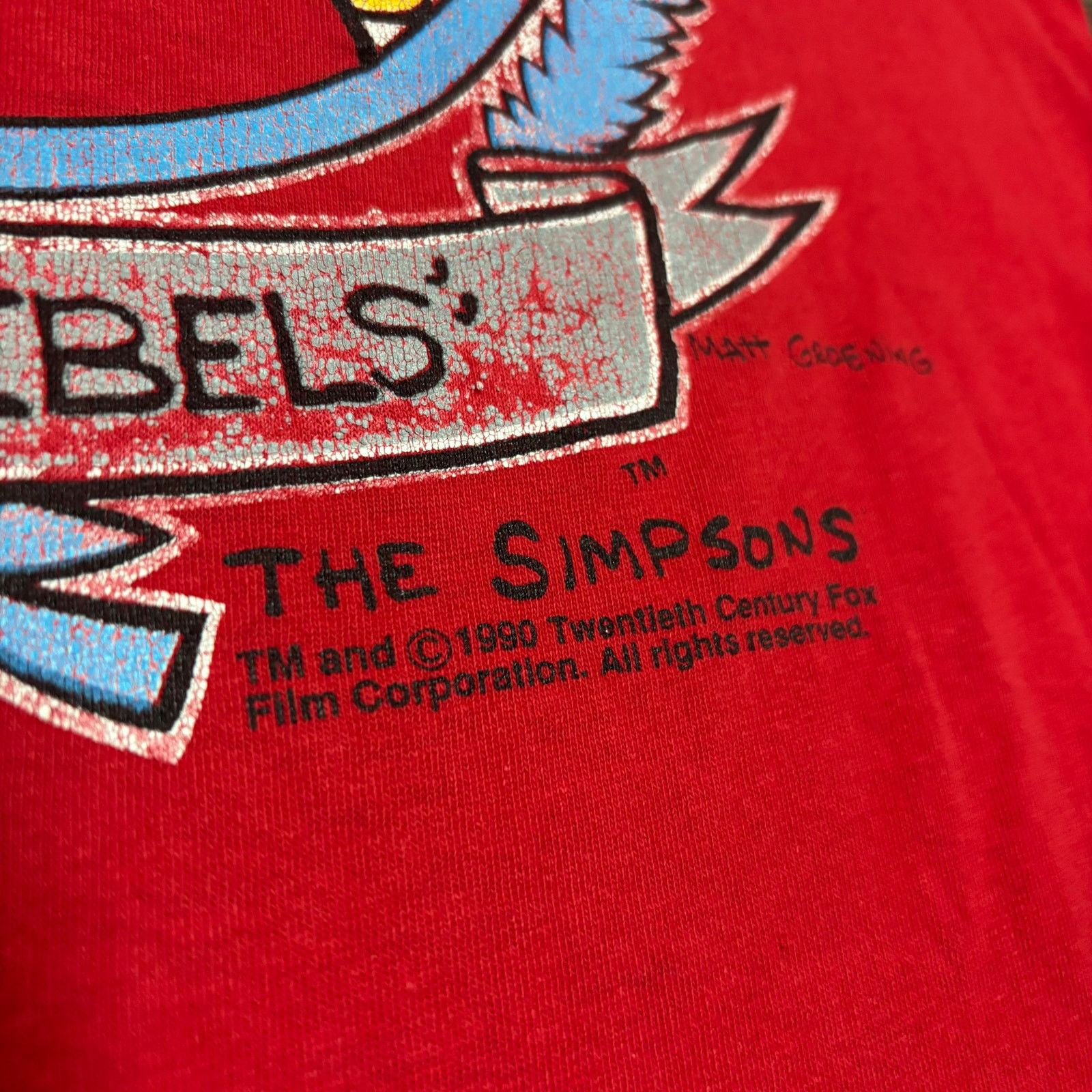 Logo 7 × Vintage Vintage UNLV Rebels Bart Simpsons 1990 Red Shirt Size US L / EU 52-54 / 3 - 3 Thumbnail