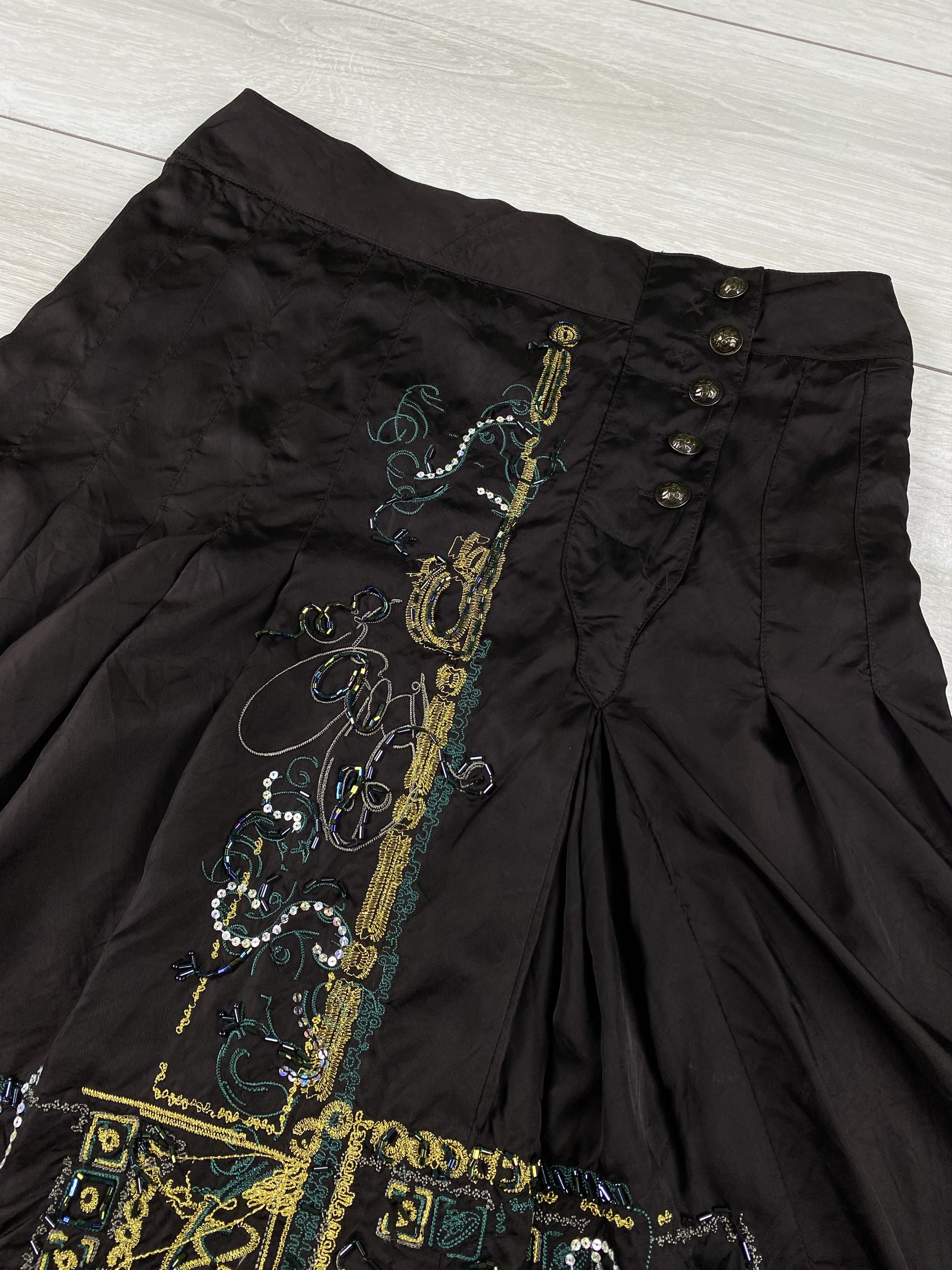 Diesel Vintage Diesel skirt in dark brown with a burnt-in pattern Size 26" / US 2 / IT 38 - 2 Thumbnail