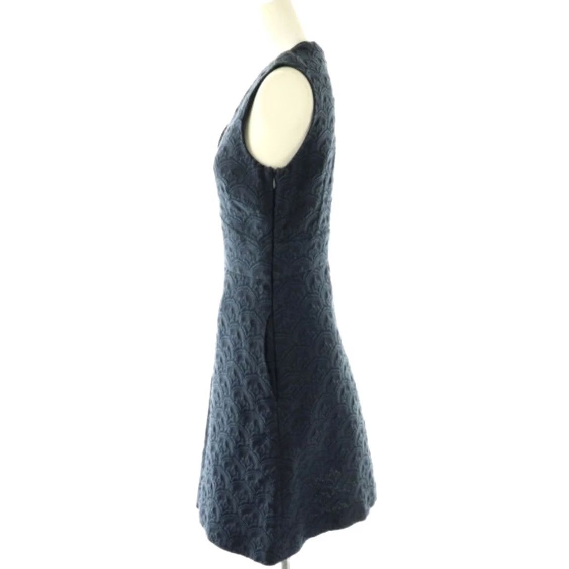 Miu Miu Miumiu Dress Navy Sleeveless Knee Length Size 24 Womens Casual Polyester Size 4XL / US 24-26 - 3 Thumbnail