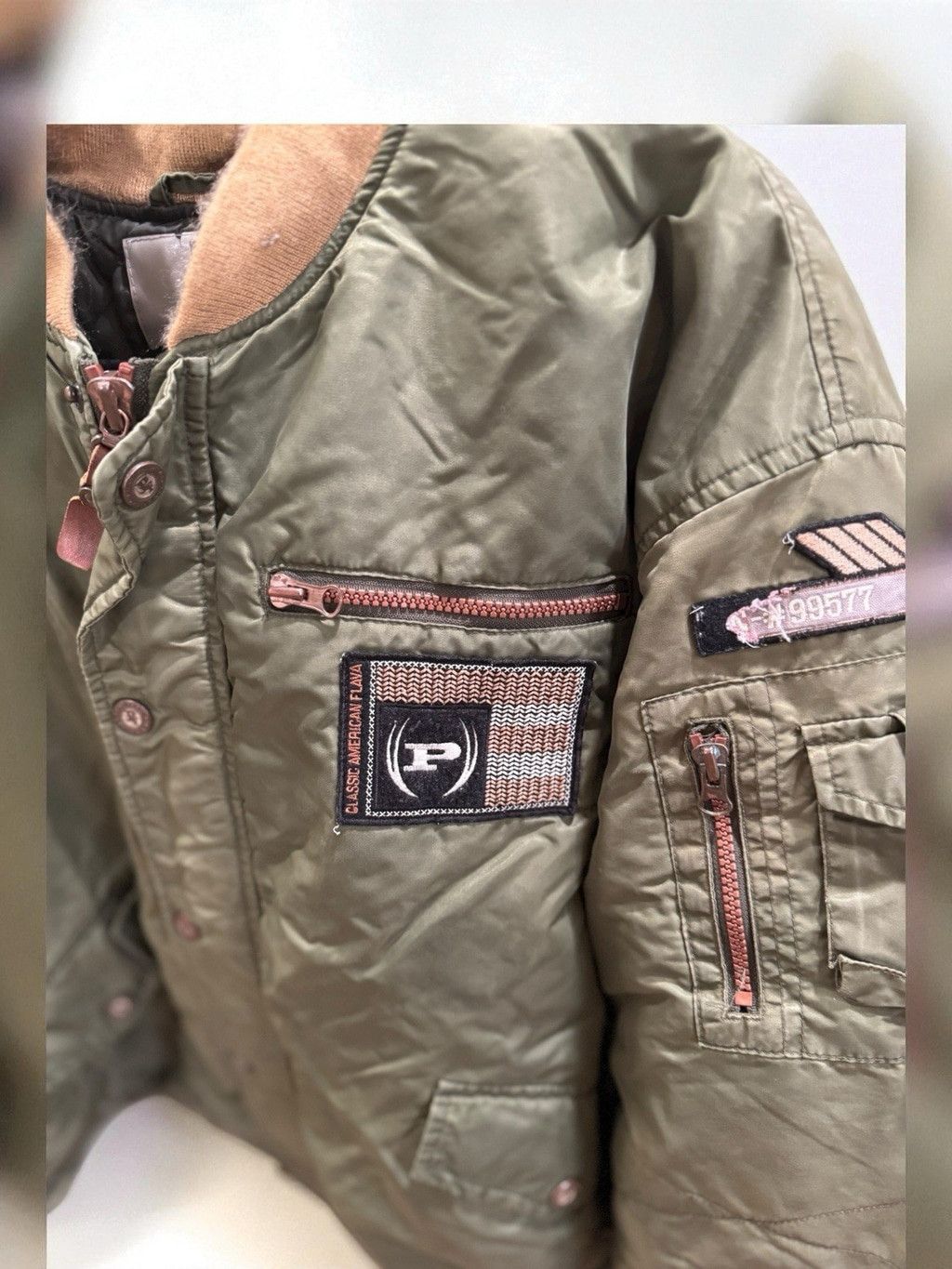 Phat Farm Phat Farm Bomber Jacket XXL Green Quilted Embroidered Logo Size US XXL / EU 58 / 5 - 4 Thumbnail