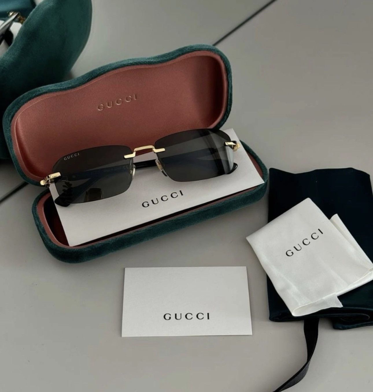 Gucci × Vintage Gucci sunglasses GG1221S 001 56 Made in Japan New