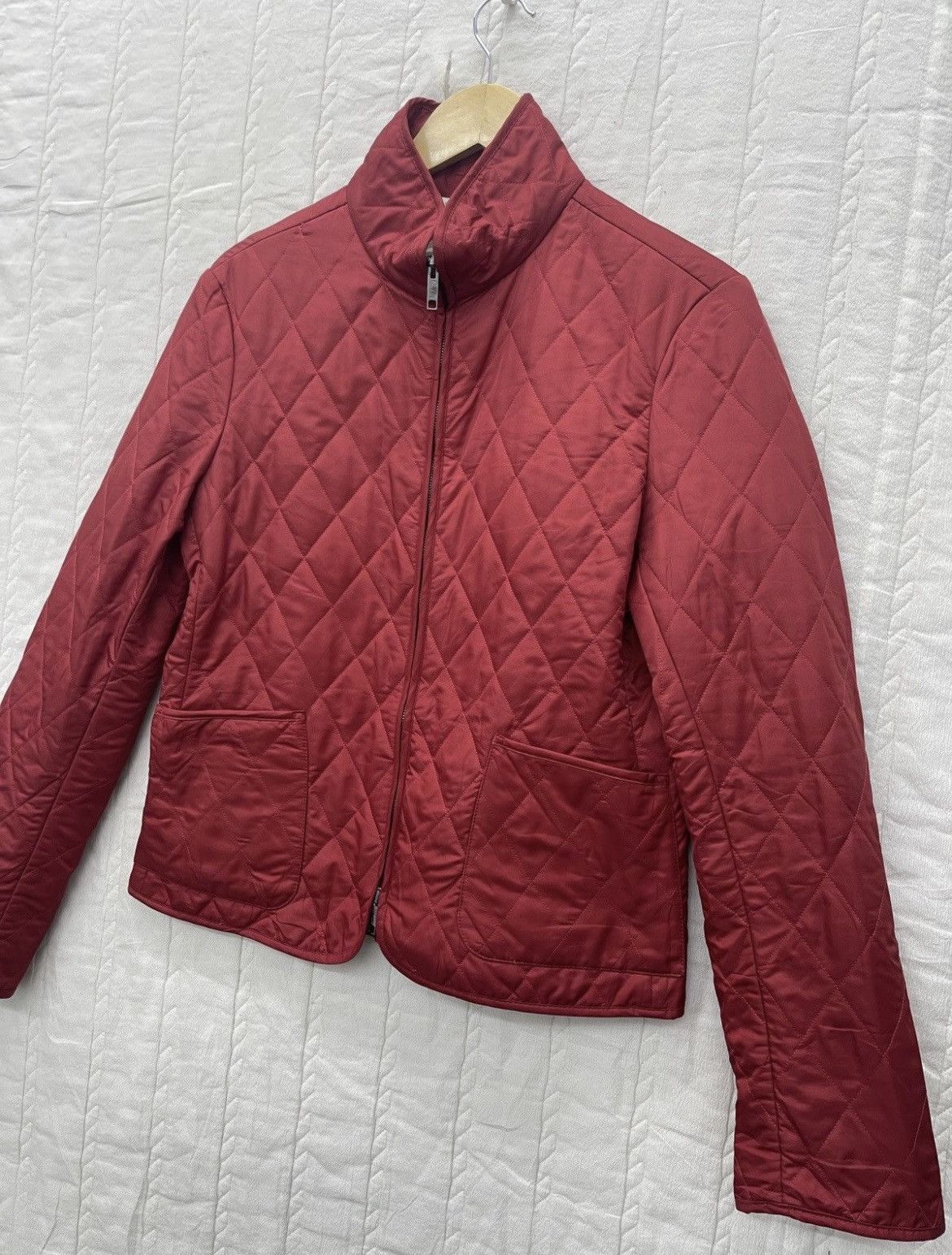 Burberry RARE💥BURBERRY RED QUILTED JACKET Size M / US 6-8 / IT 42-44 - 4 Thumbnail