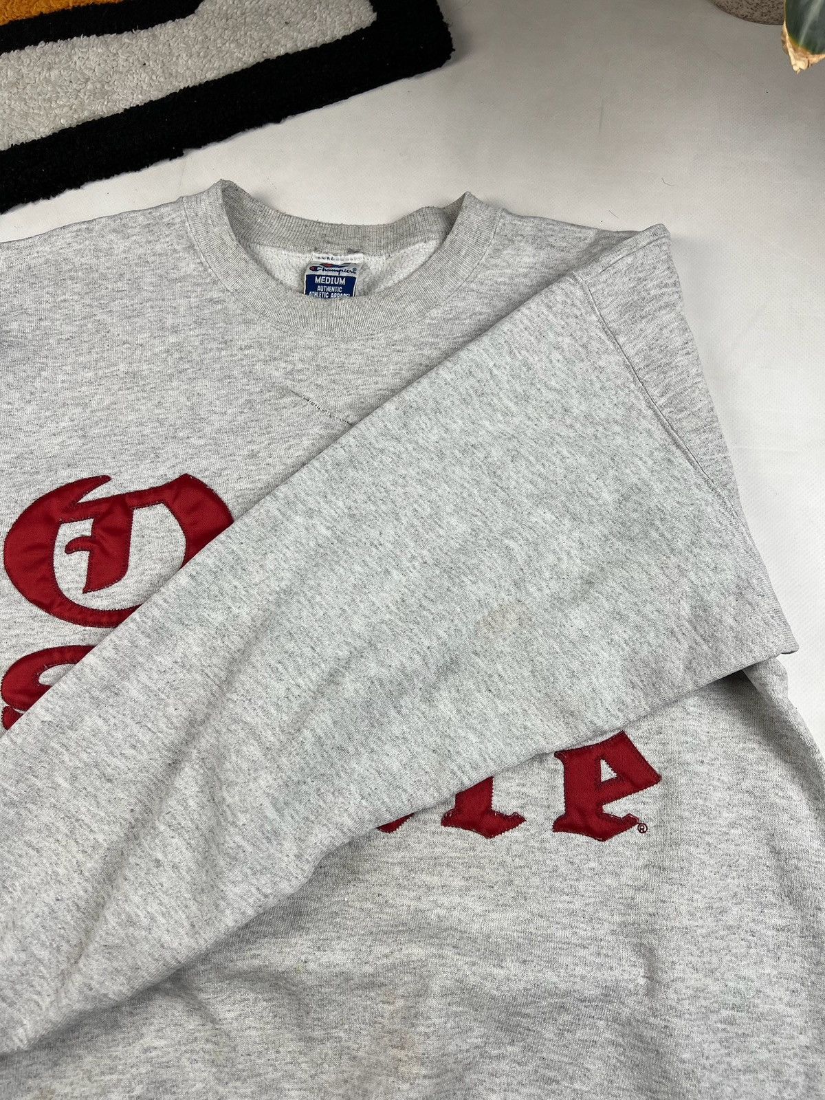 Champion × Vintage Vintage 90's Champion Reverse Weave Ohio State Grey Crewneck Size US M / EU 48-50 / 2 - 8 Thumbnail