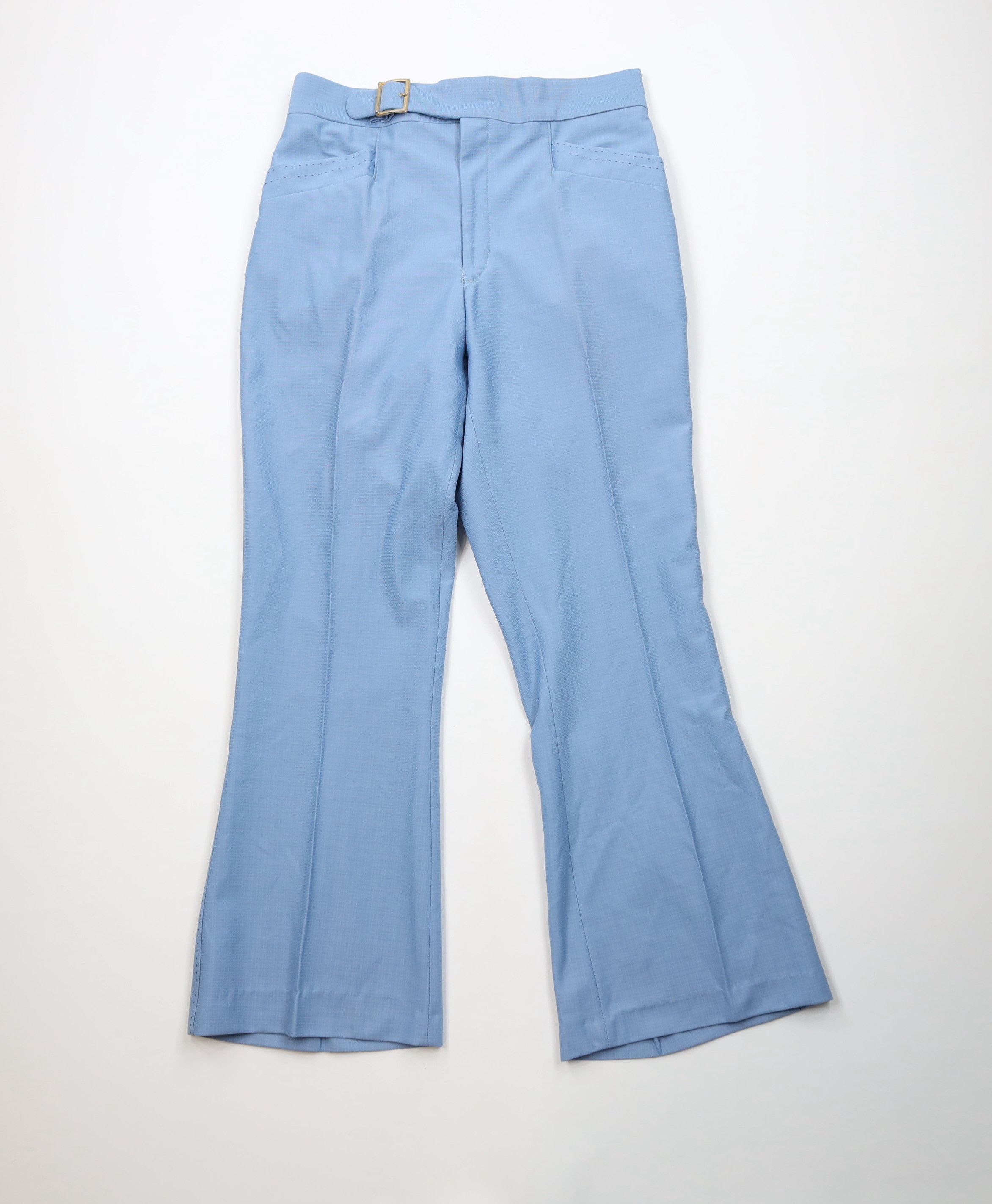 Vintage Vintage 50s 60s Streetwear Bell Bottoms Pants Carolina Blue Size US 34 / EU 50 - 1 Thumbnail