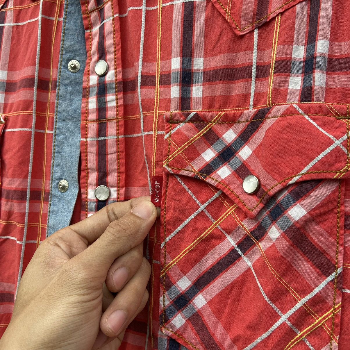 Levi's × Vintage Levi’s Checker Button Up Shirt Size US L / EU 52-54 / 3 - 3 Thumbnail