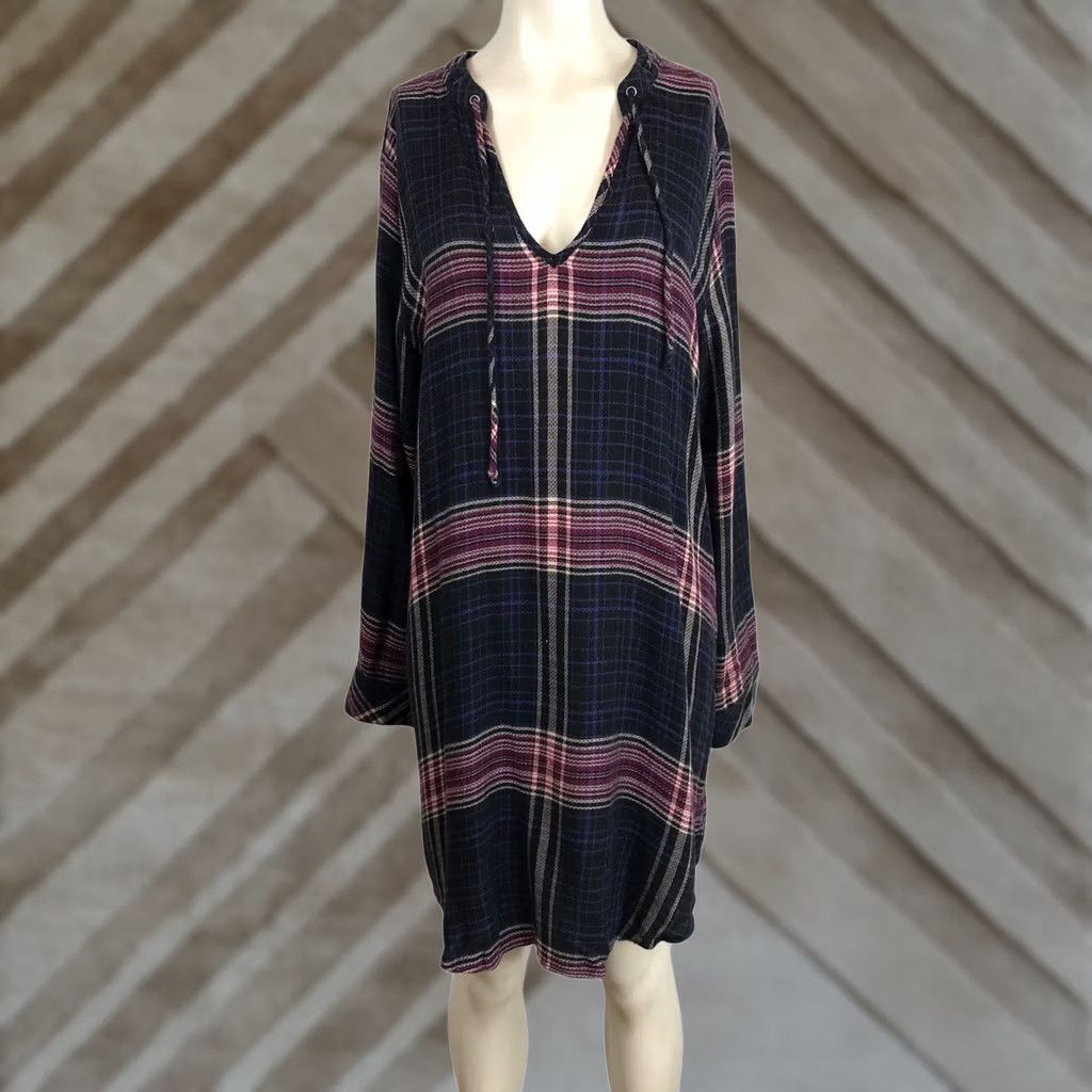 Vintage Cloth & Stone Plaid Long Sleeve V-Neck Tunic Dress Womens XL Size XL / US 12-14 / IT 48-50 - 1 Thumbnail