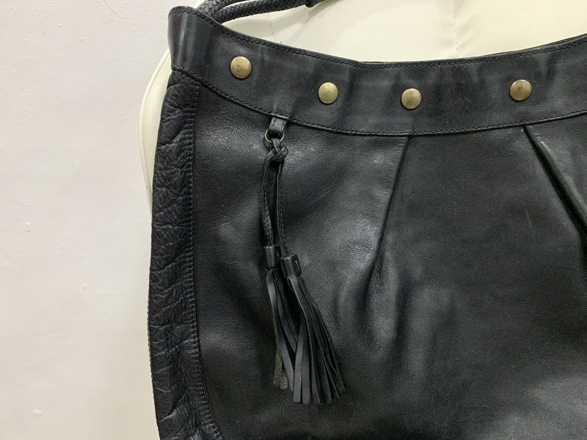 Evisu EVISU LEATHER HOBO BAG w/ METAL SNAP BUTTONS Size ONE SIZE - 3 Thumbnail
