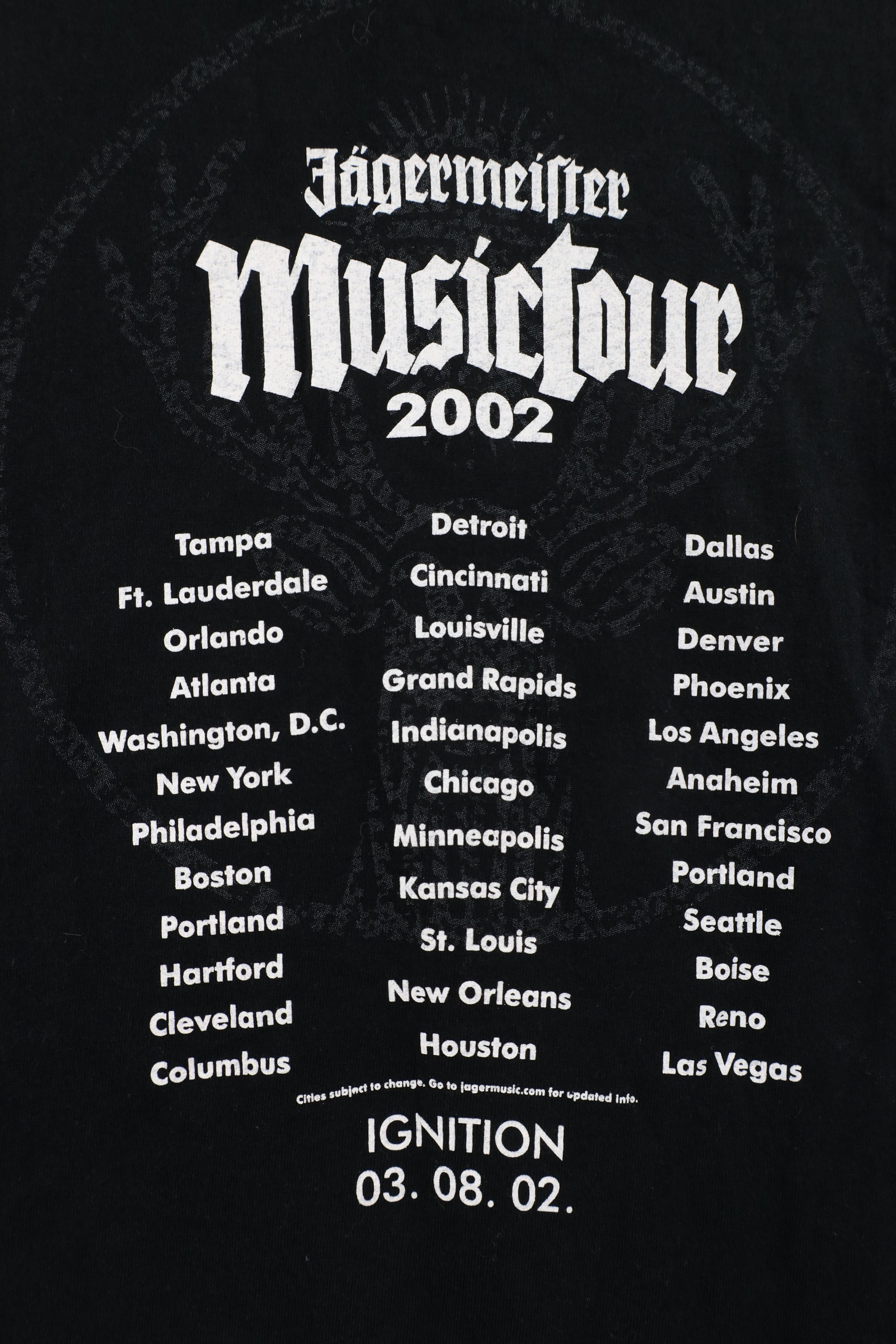 Vintage Vintage Y2K 2002 Jagermeister Music Tour Out T-Shirt Black Size US XL / EU 56 / 4 - 8 Thumbnail