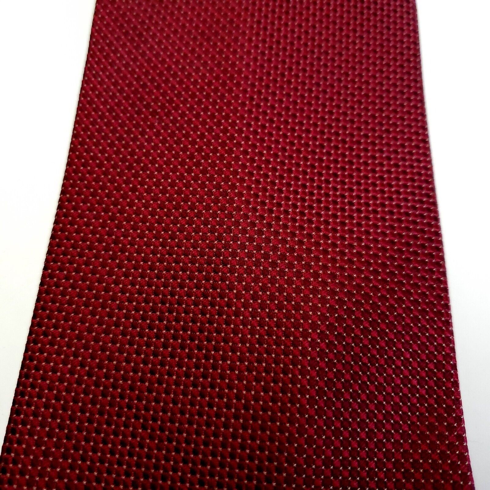 Kenneth Cole Kenneth Cole Reaction Red Check Woven Wide Silk Tie Size ONE SIZE - 2 Thumbnail