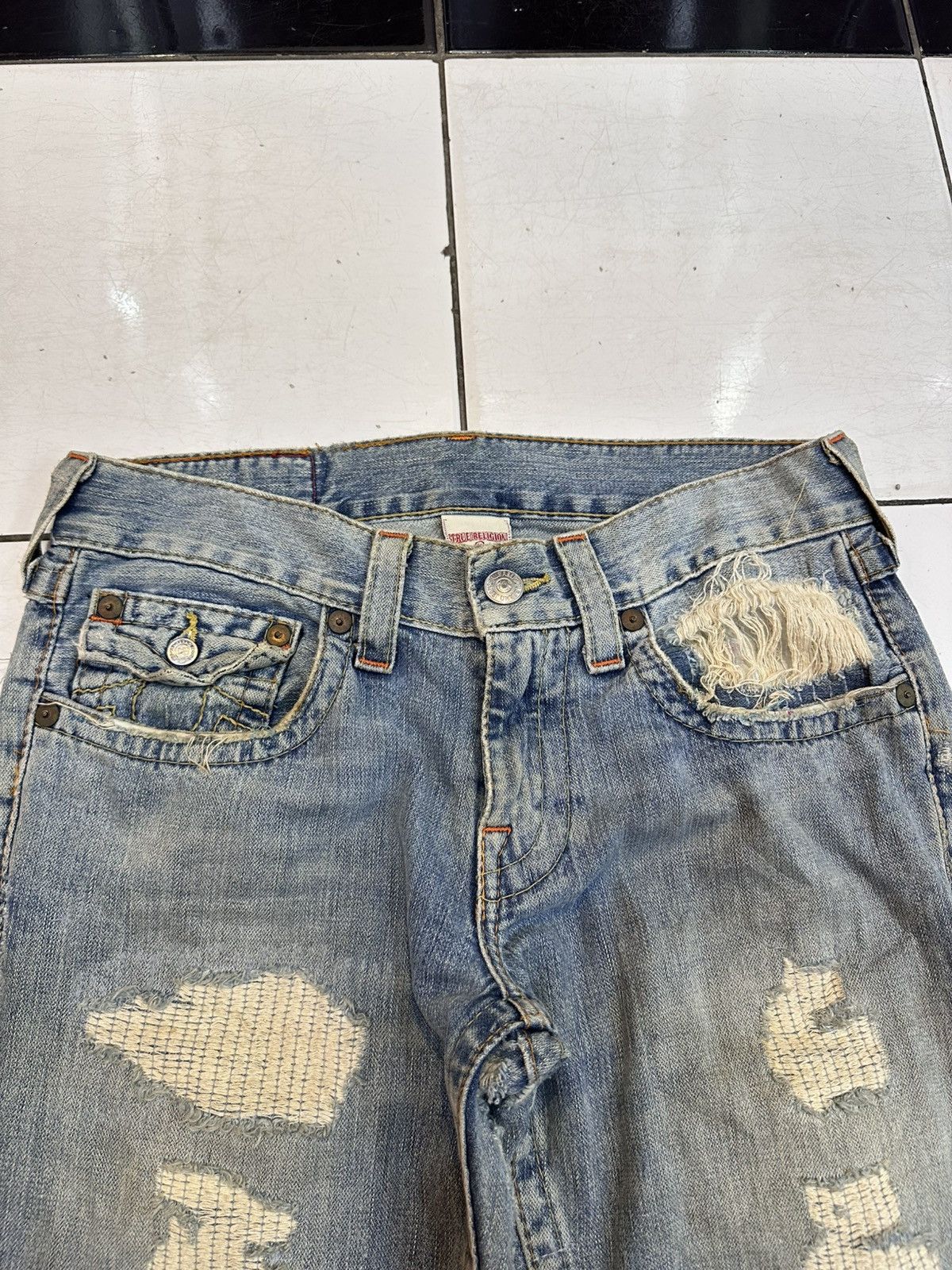 True Religion Distressed True Religion Chief Keef Flare Jeans Y2K Goa Lgb Size US 33 - 7 Thumbnail