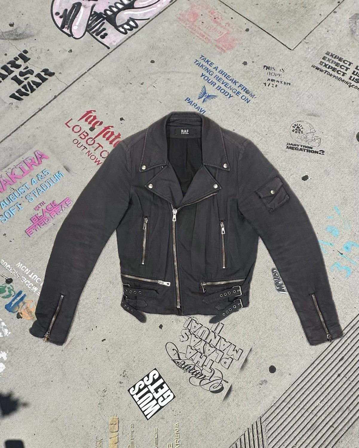 Raf by Raf Simons RAF by Raf Simons SS06 Faded Cotton Rider Jacket ...