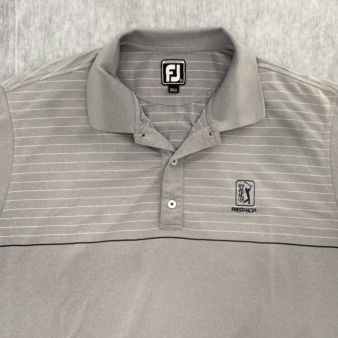 Footjoy FootJoy Shirt Adult XL Gray Polo TPC Prestancia Athletic Fit Mens Golf Button-Up Collar-Down Short Sleeve Size US XL / EU 56 / 4 - 3 Thumbnail