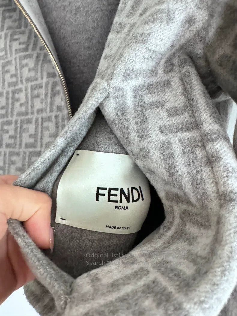 Fendi Fendi Monogrammed pieced faux fur reversible cashmere coat Size 4XL / US 24-26 - 2 Thumbnail