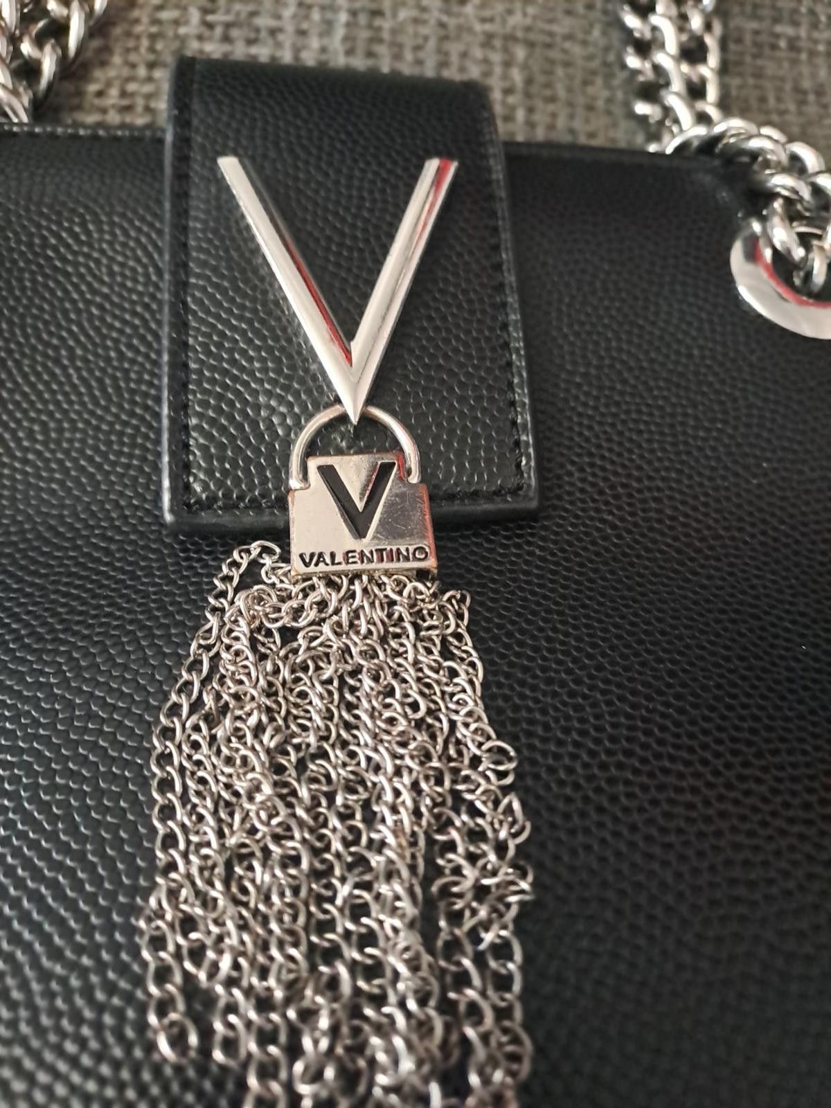 Valentino Valentino Ladies Black Leather Handbag Chain Strap Valentino Size ONE SIZE - 3 Thumbnail