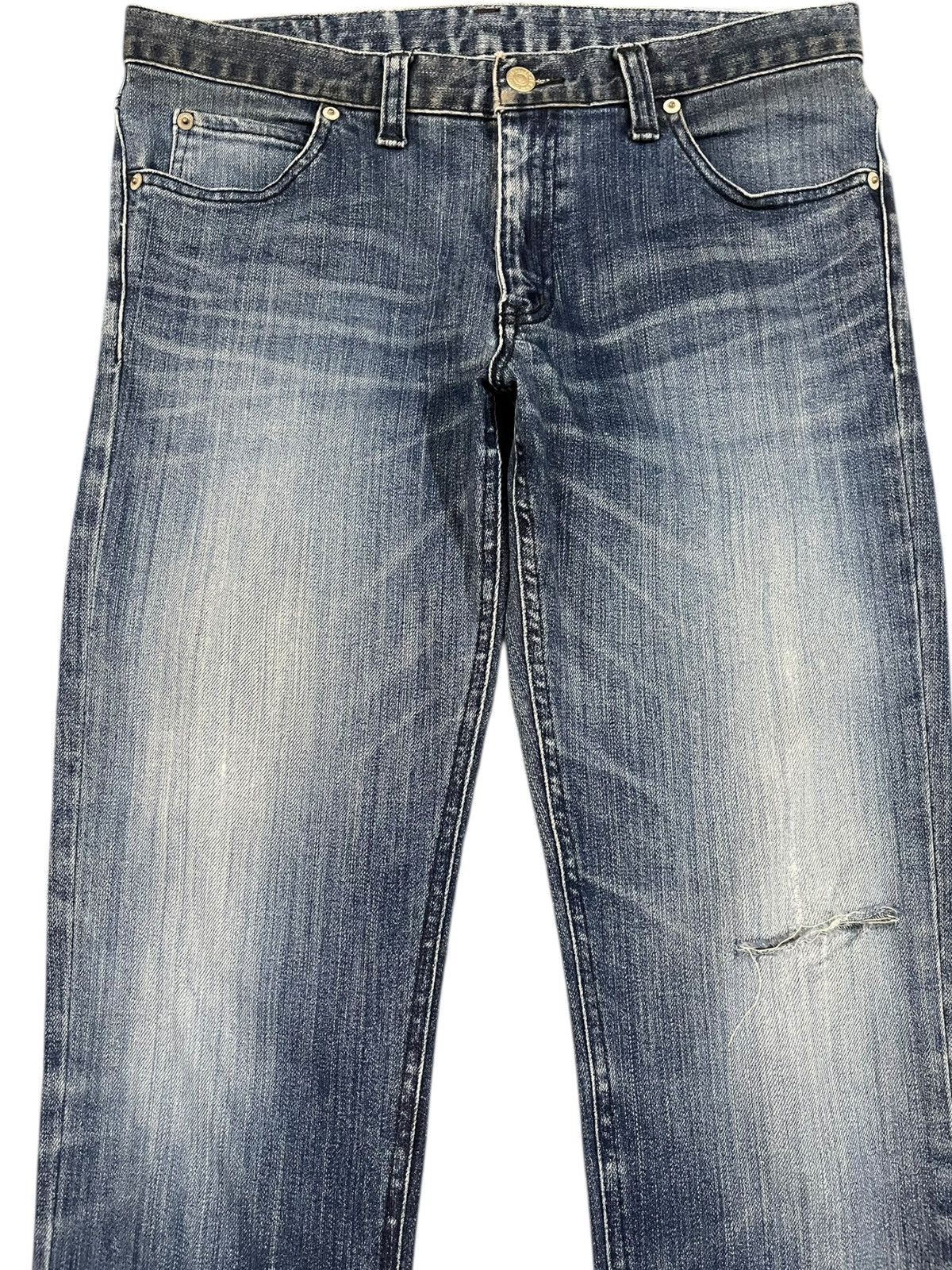 Blue Blue Japan × HOLLYWOOD RANCH MARKET × Japan Blue Vintage Hollywood Ranch Market Slim Fit Distressed Denim Size US 32 / EU 48 - 2 Thumbnail