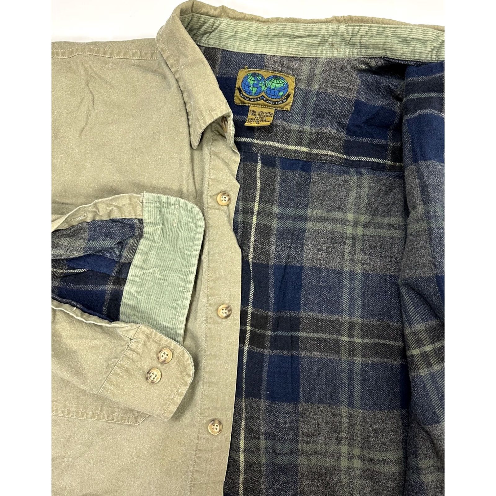 Vintage VINTAGE Native Habitat Planet Earth Shirt Jacket Men XL Barn Chore Button Up Outdoors Size US XL / EU 56 / 4 - 2 Thumbnail