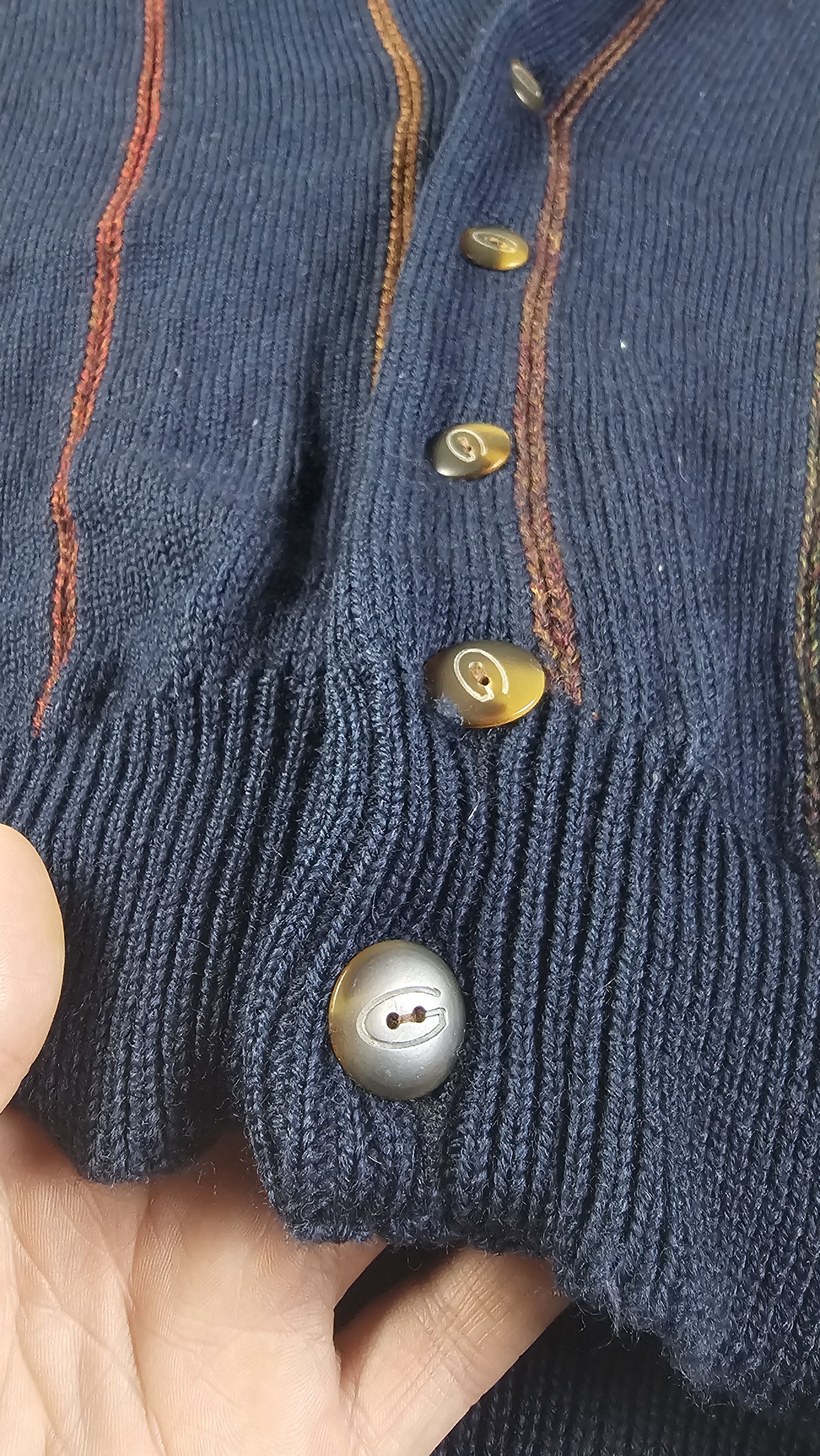 Gant Vintage Gant Cardigan Men M Relaxed Navy Striped Wool 90s Size US M / EU 48-50 / 2 - 4 Thumbnail