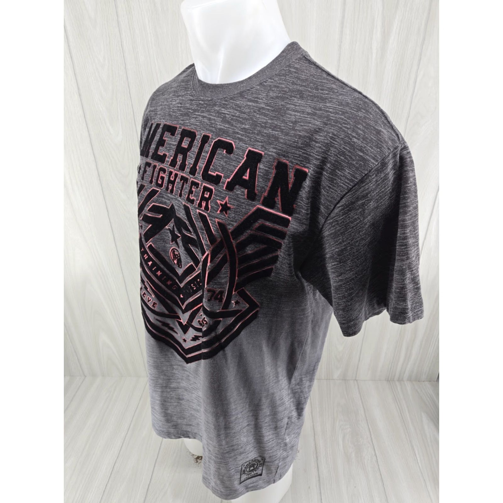 Vintage American Fighter Shirt Mens XL Velvet Graphic Front Back MMA Y2K Street Wear Shirts Size US XL / EU 56 / 4 - 5 Thumbnail