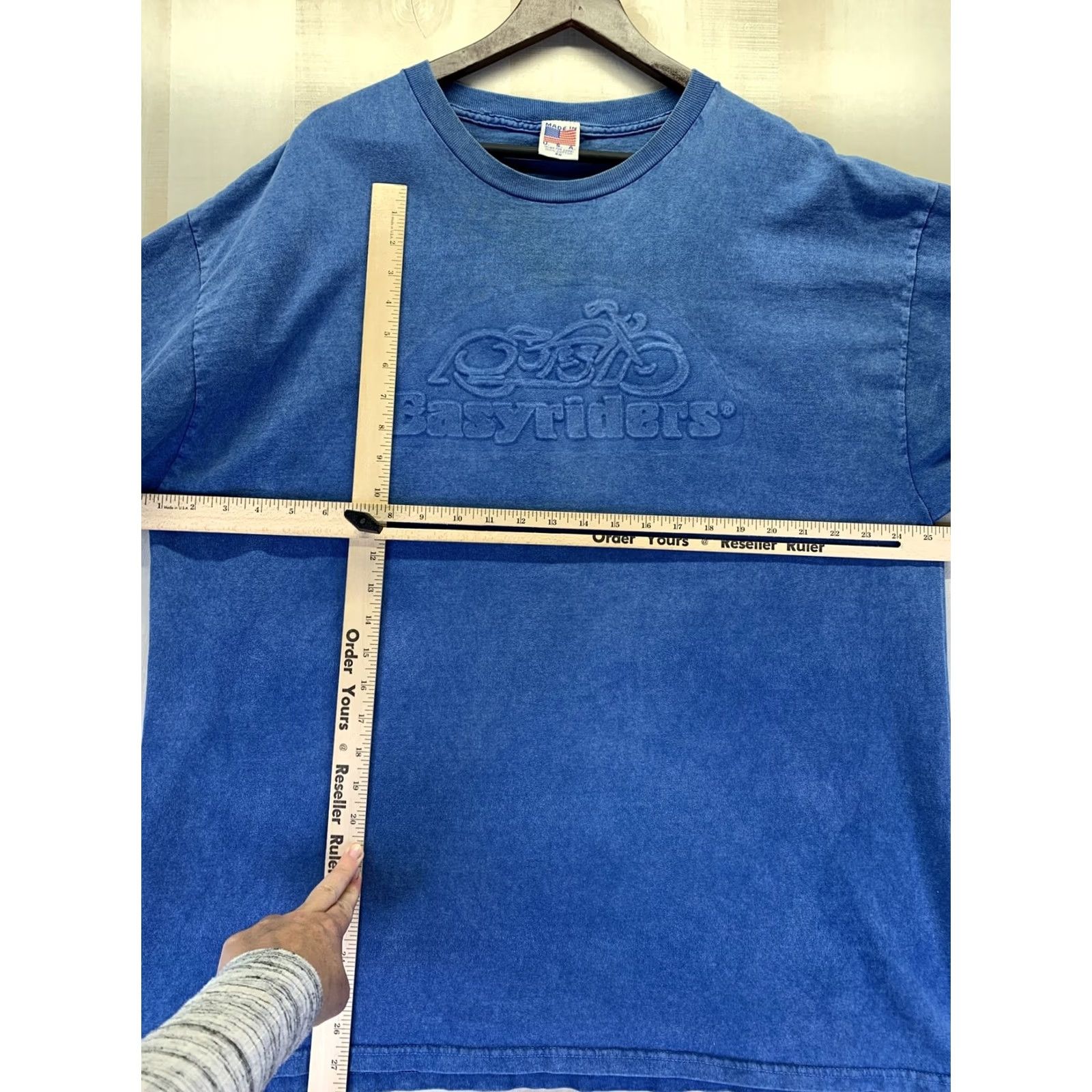 Vintage VTG 2003 Columbus, Ohio Easyriders Motorcycle Made In USA Mens T Shirt Size 2X Blue Cotton Crew Neck Short Sleeve Vintage Size US XXL / EU 58 / 5 - 2 Thumbnail