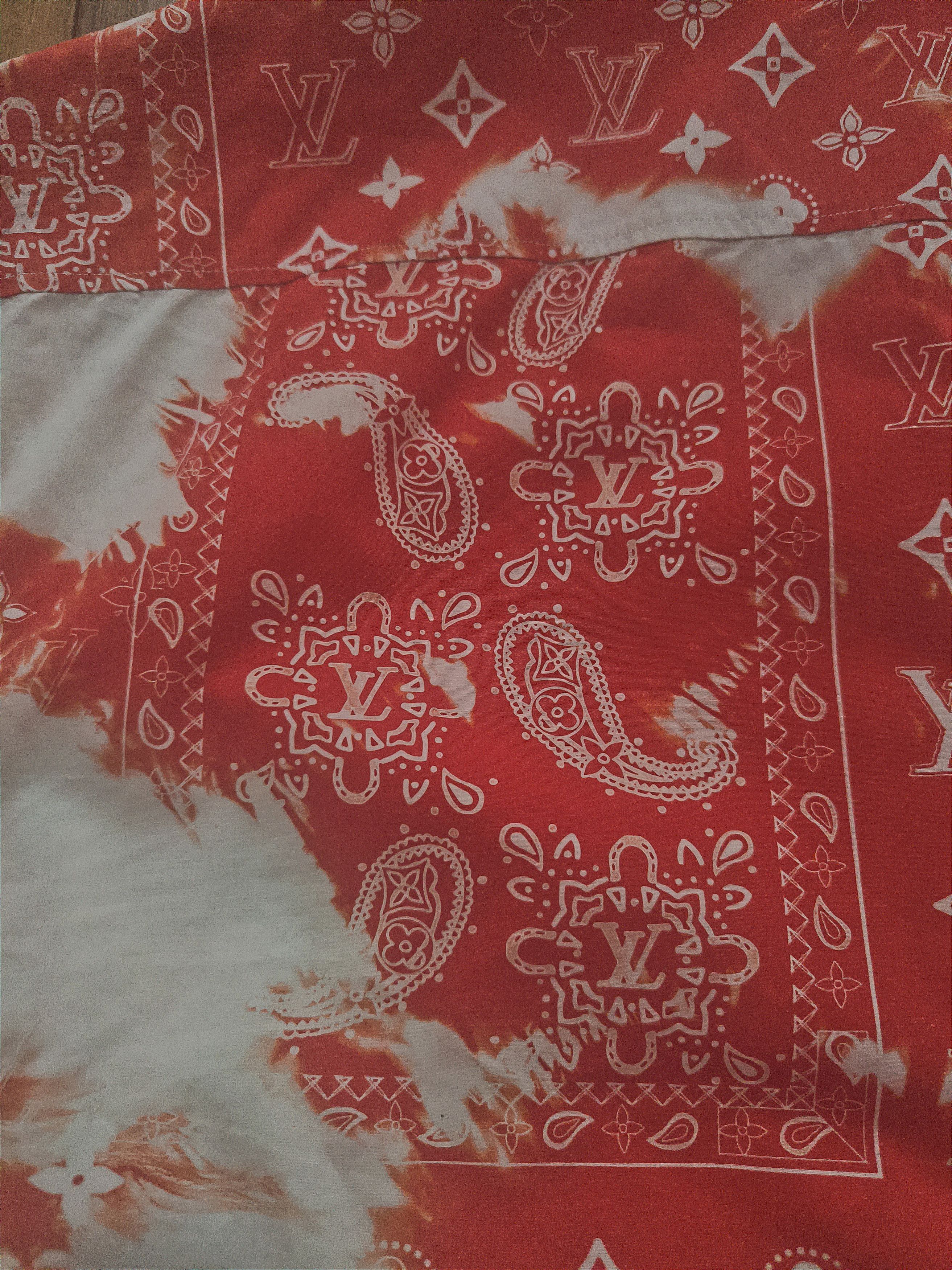 Louis Vuitton LV Monogram Bandana Orange-White Shirt, L, great condition Size US L / EU 52-54 / 3 - 4 Thumbnail