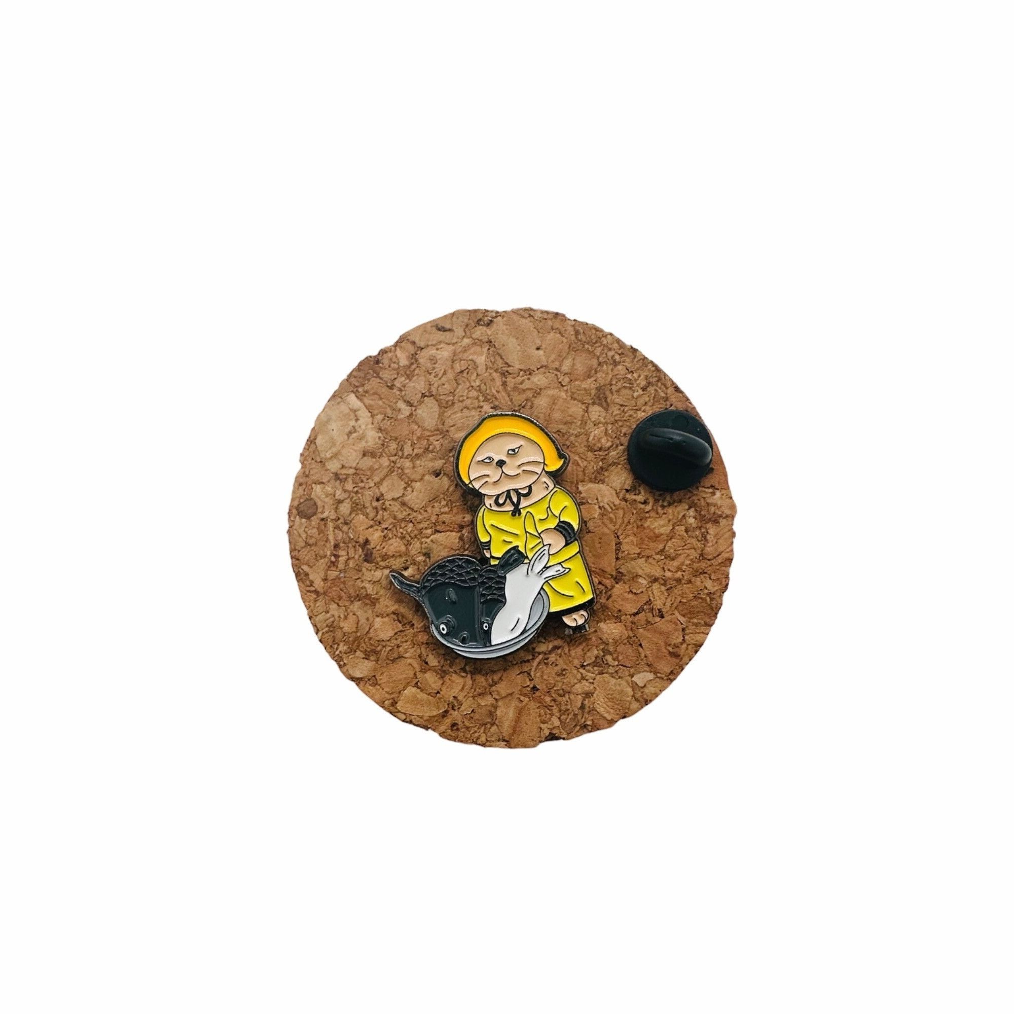 Other ☀️Oz Cat Fishing Design Enamel Pin Animal Iron Enamel Brooch Size ONE SIZE - 2 Thumbnail