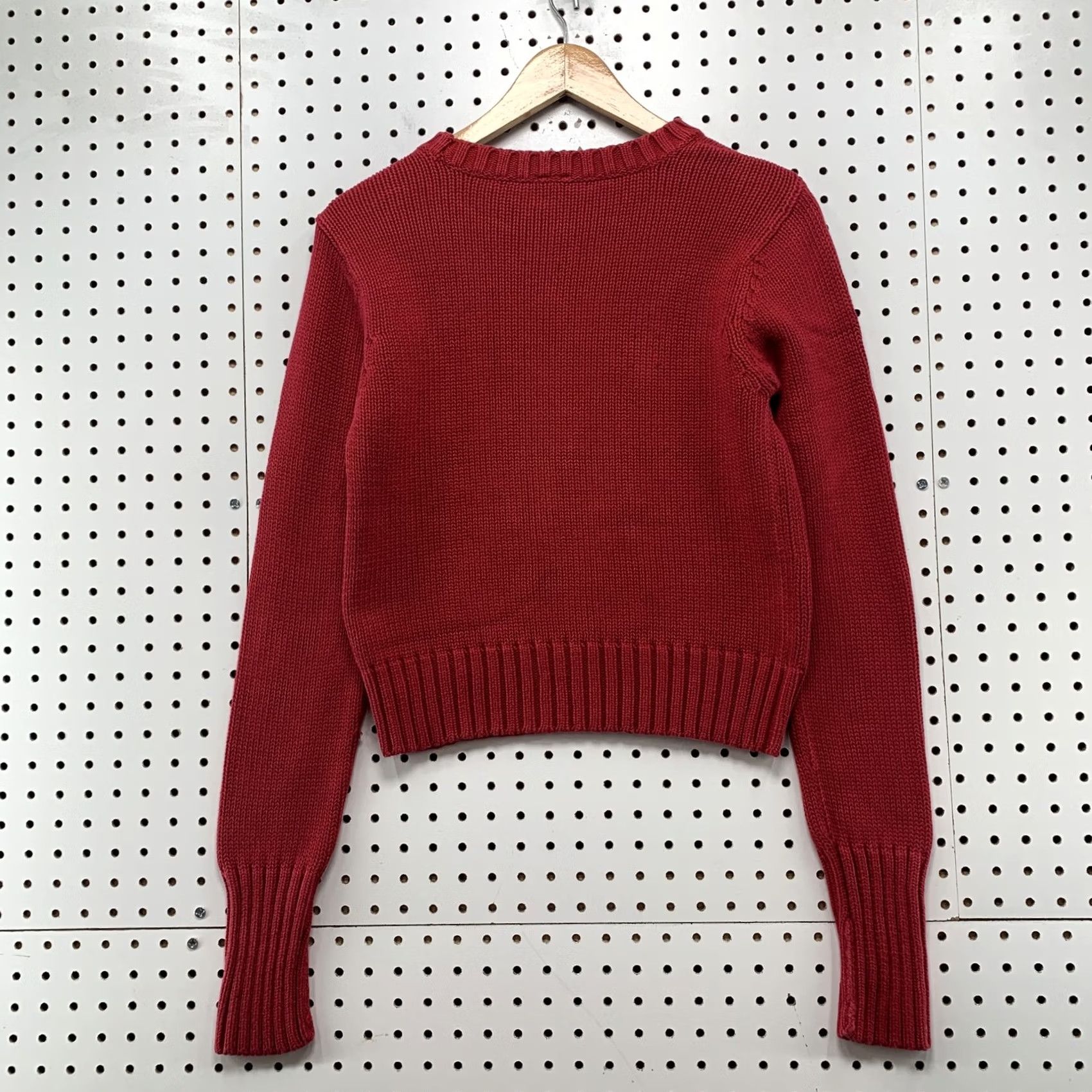 Tommy Hilfiger VINTAGE Tommy Jeans Sweater Womens Red L Knit Crew Neck Long Sleeve Size L / US 10 / IT 46 - 7 Thumbnail