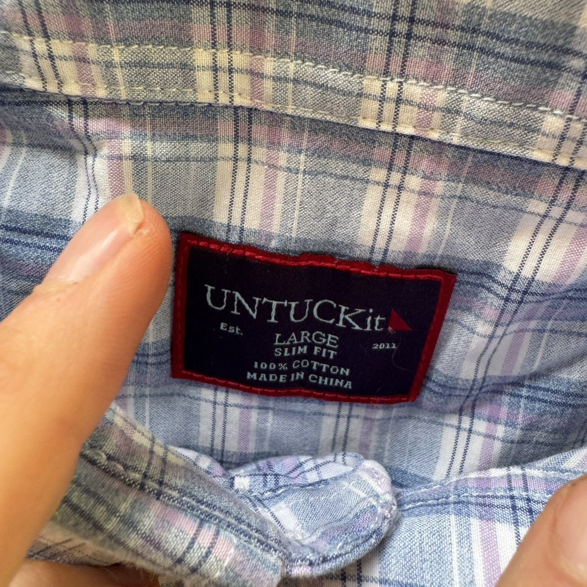 UNTUCKit UNTUCkit Slim Fit Cotton Plaid Button Down Shirt Size US L / EU 52-54 / 3 - 4 Thumbnail