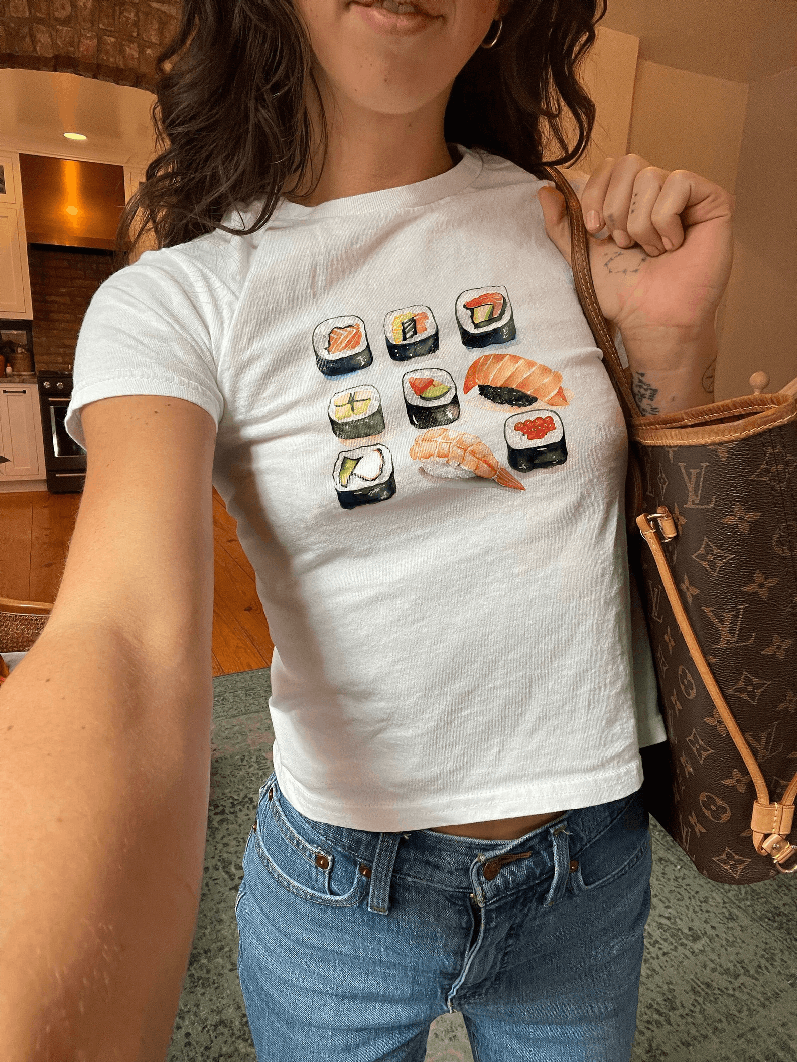 Other Sushi Rolls Baby Tee – Trendy Y2K Crop Top Size M / US 6-8 / IT 42-44 - 1 Thumbnail