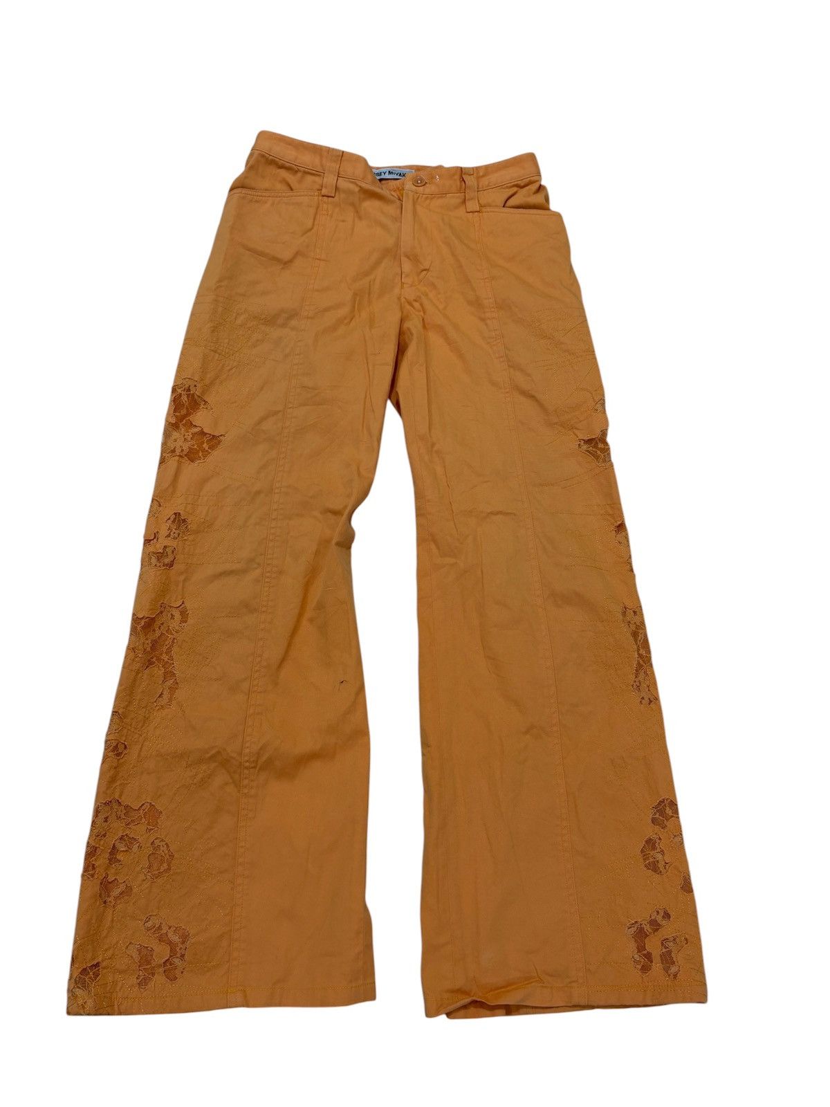 Issey Miyake 🔥 Issey Miyake Floral Distressed Embroidery Wide Leg Pants Size 27" / US 4 / IT 40 - 4 Thumbnail
