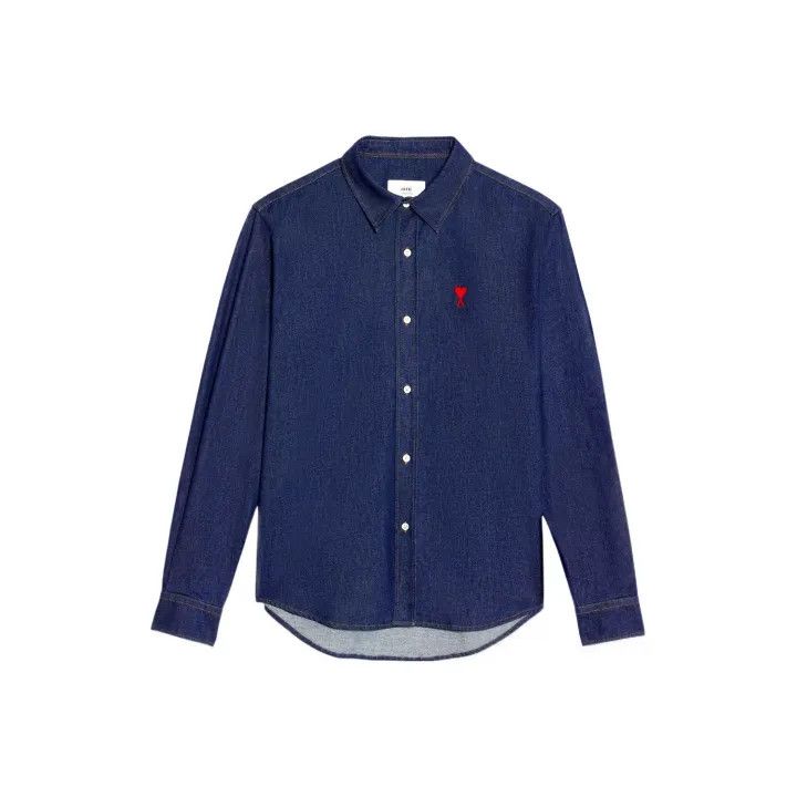 AMIPARIS Blue Logo Embroidered Denim Jacket 0079