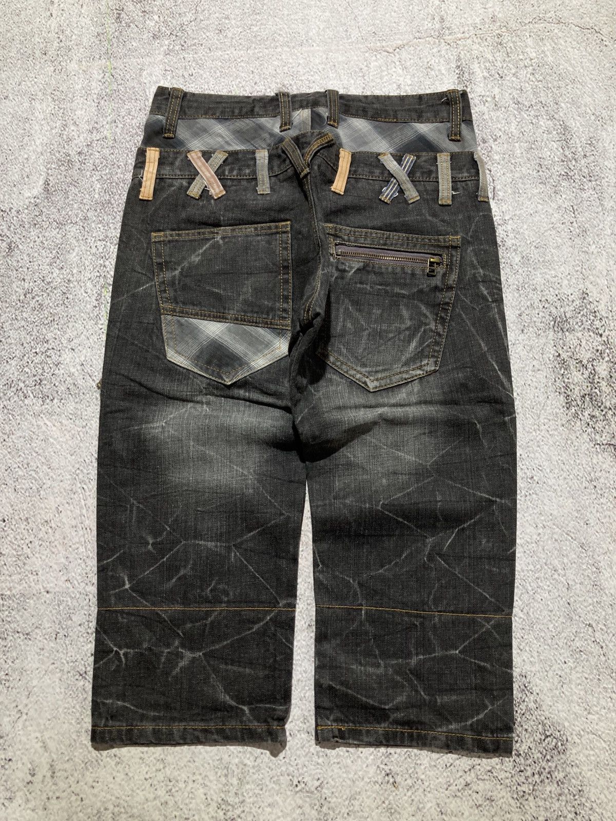 Japanese Brand 2000s Nylaus Double Waist Denim Jeans Pant Faded Y2k Size US 28 / EU 44 - 10 Thumbnail