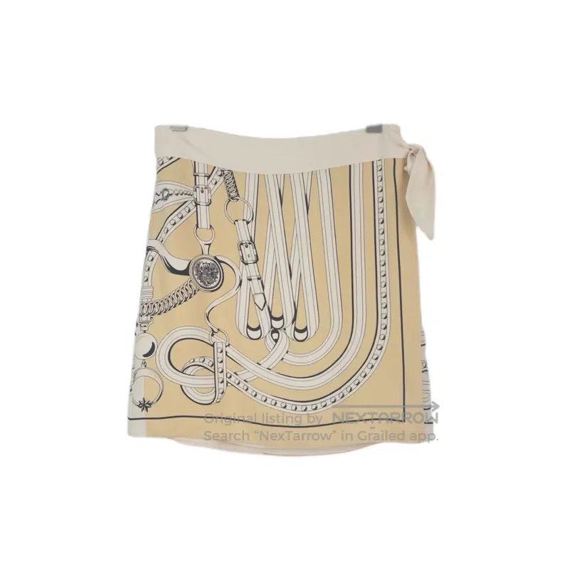 Hermes Hermes Off-white Rope Pattern Silk Short Skirt Size 24" / US 00 / IT 34 - 1 Thumbnail