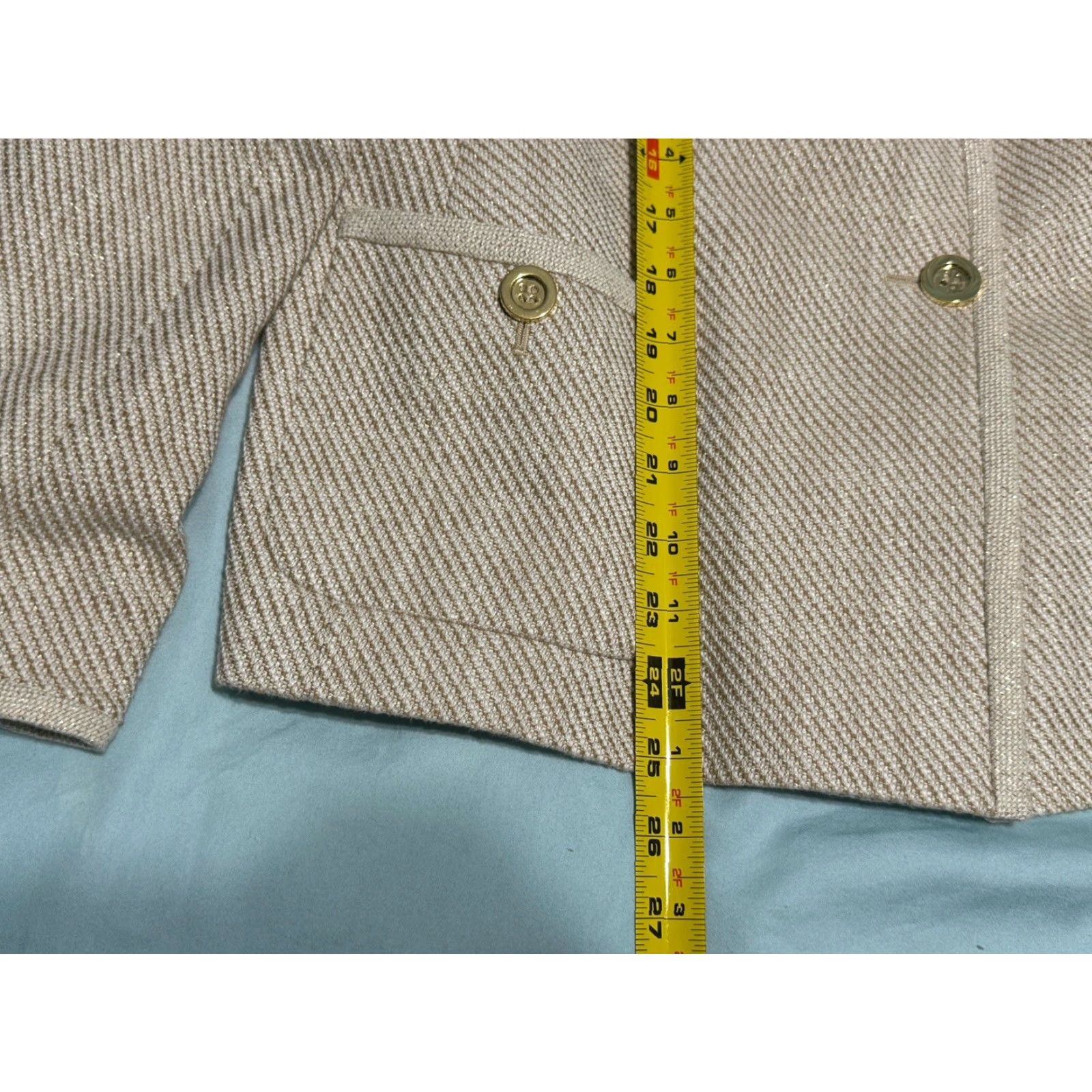 Talbots Talbots Womens Blazer 16 Cream Knit Gold Buttons Work Office Preppy NWOT Size XXL / US 16-18 / IT 52-54 - 4 Thumbnail
