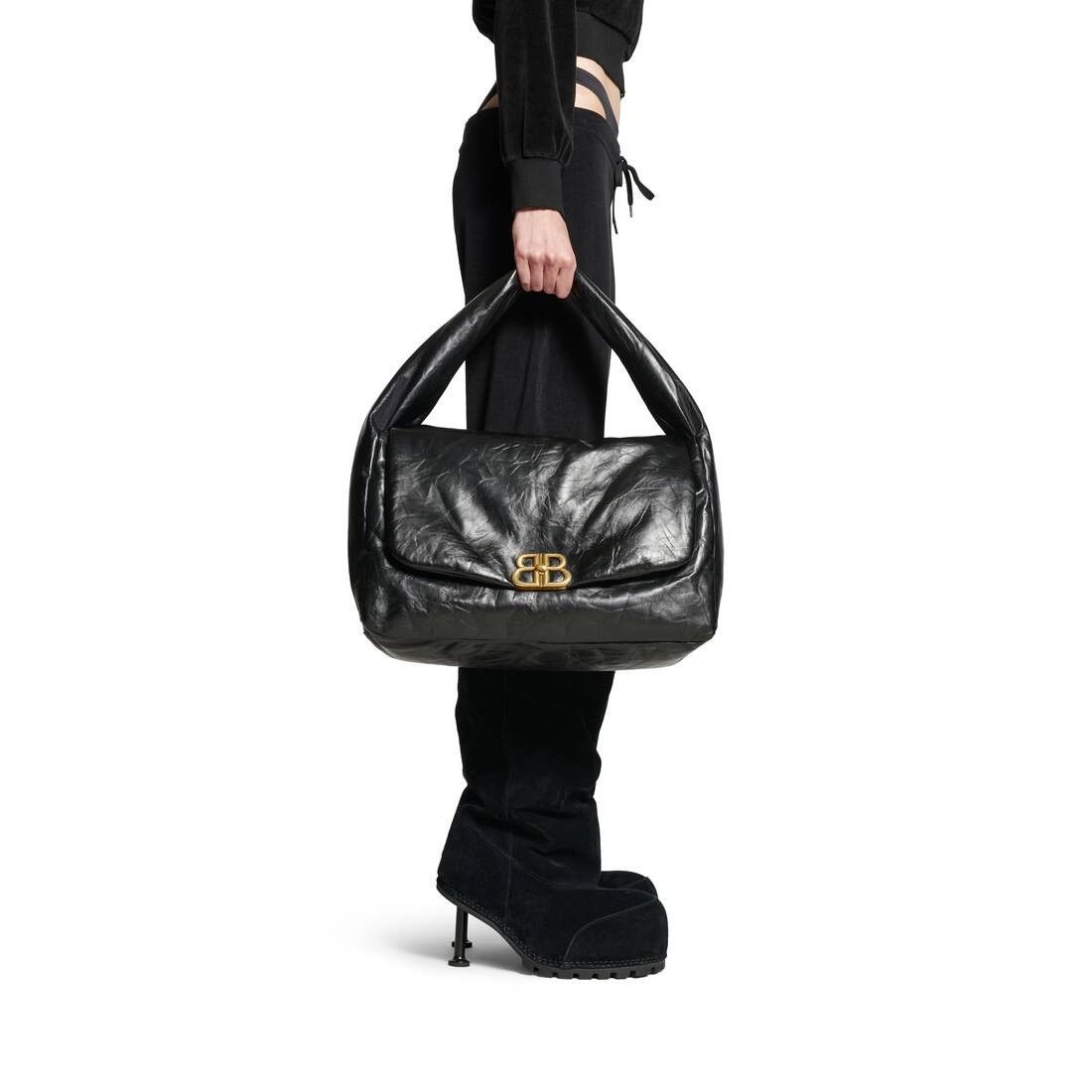 Balenciaga o1tr1nto1125 Size: OS / Monaco Large Sling Bag in Black Size ONE SIZE - 3 Thumbnail