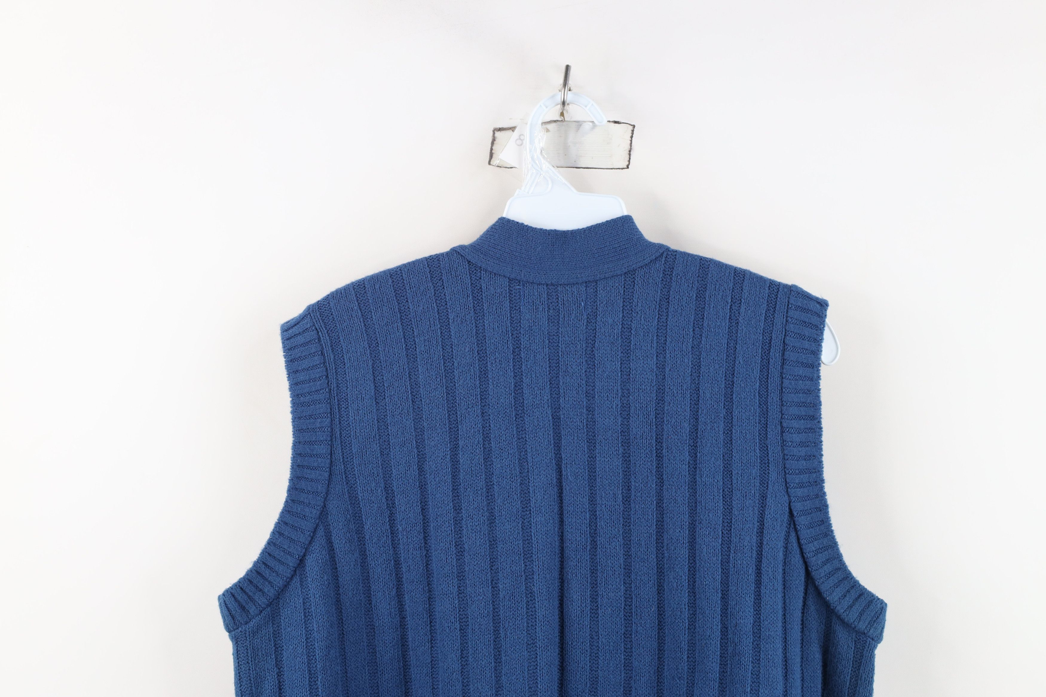 Vintage Vintage 50s Streetwear Ribbed Knit Sweater Vest Blue USA Size XL / US 12-14 / IT 48-50 - 10 Thumbnail