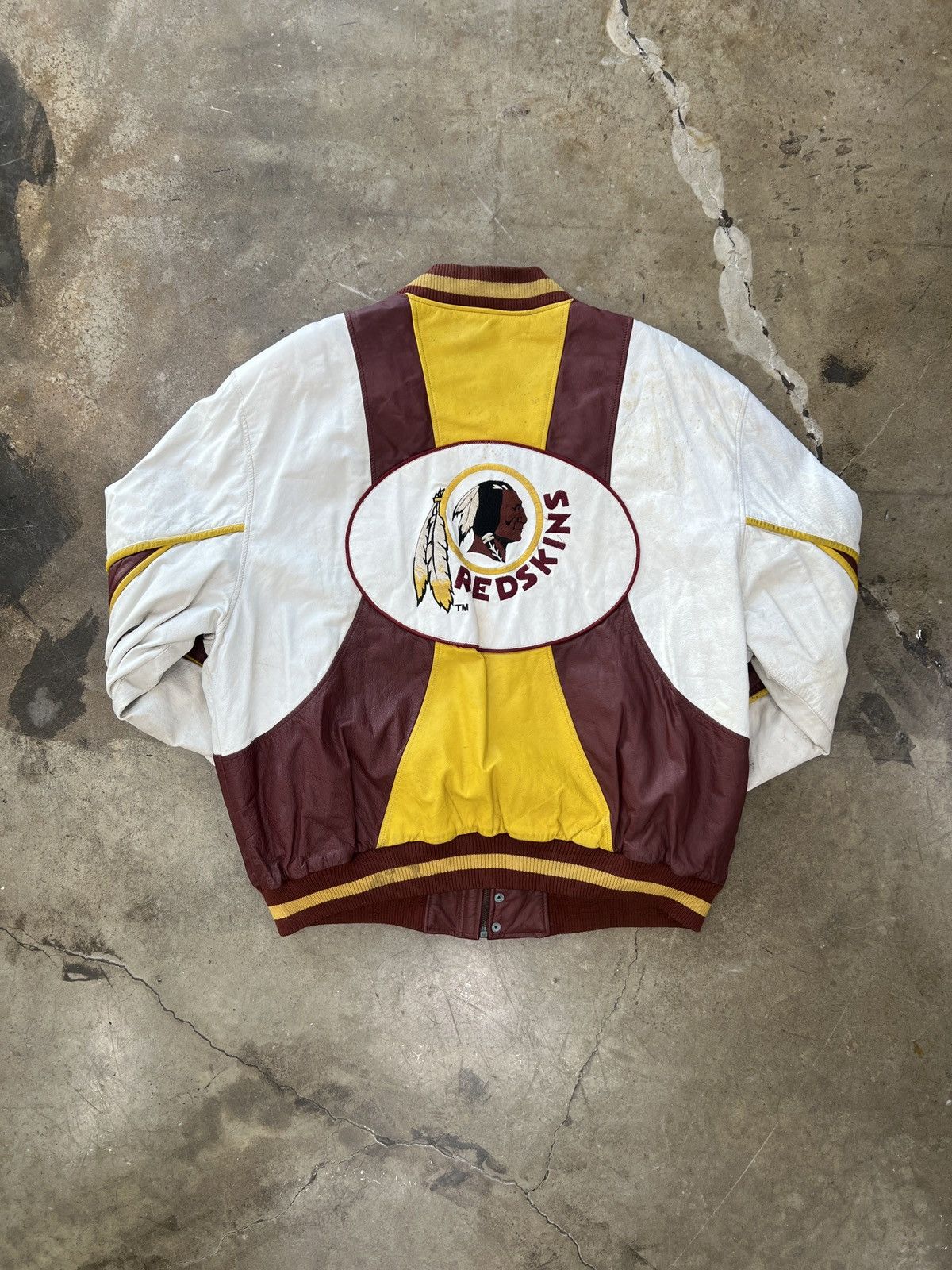 NFL × Vintage Vintage 80s 90s NFL Redskins Leather Sports Jacket 2XL Size US XXL / EU 58 / 5 - 2 Thumbnail