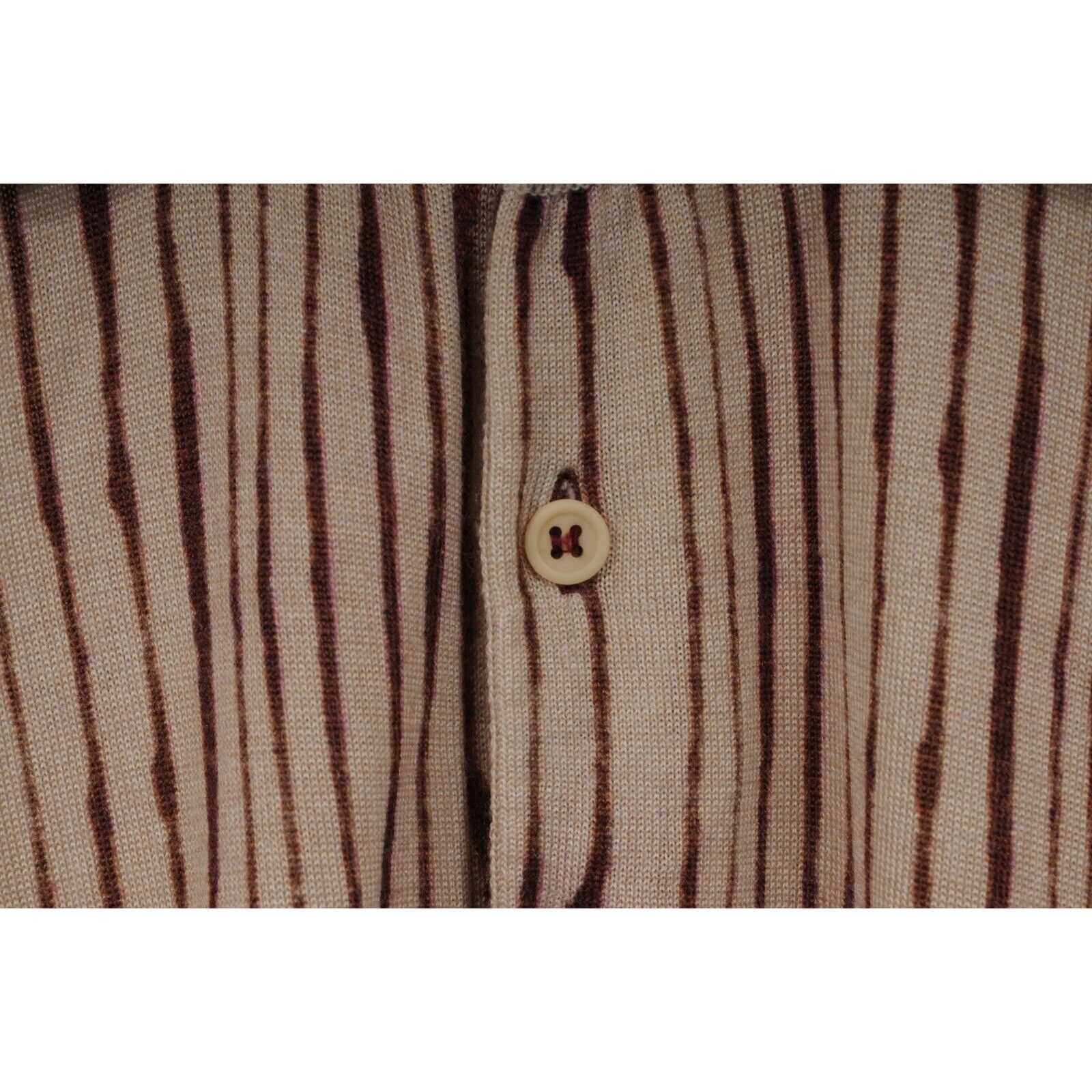Bottega Veneta Striped Polo Shirt IT 54 Brown Red Size US L / EU 52-54 / 3 - 3 Thumbnail