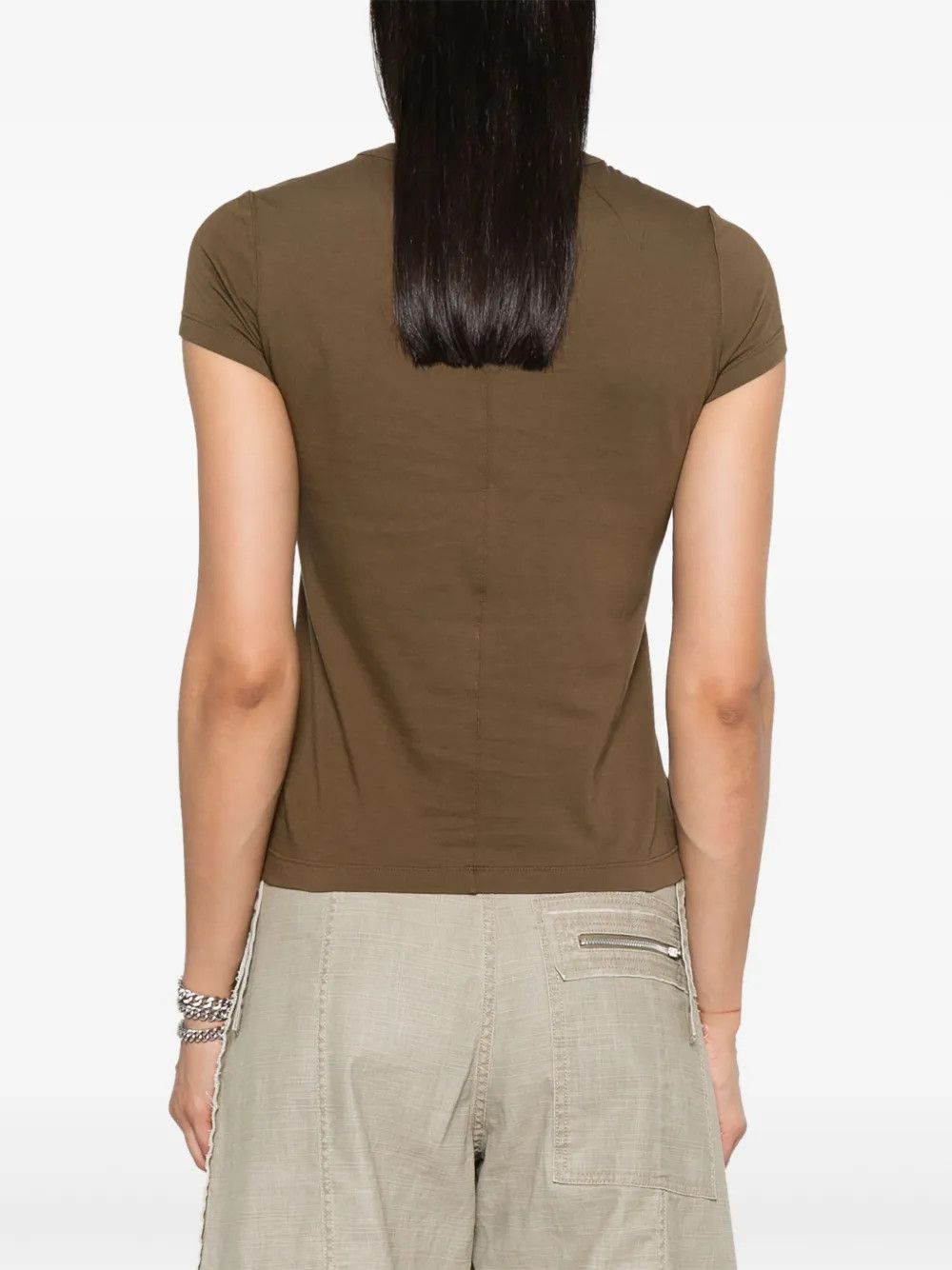 Rick Owens o1y0126 Crewneck T-Shirt in Khaki Size M / US 6-8 / IT 42-44 - 4 Thumbnail