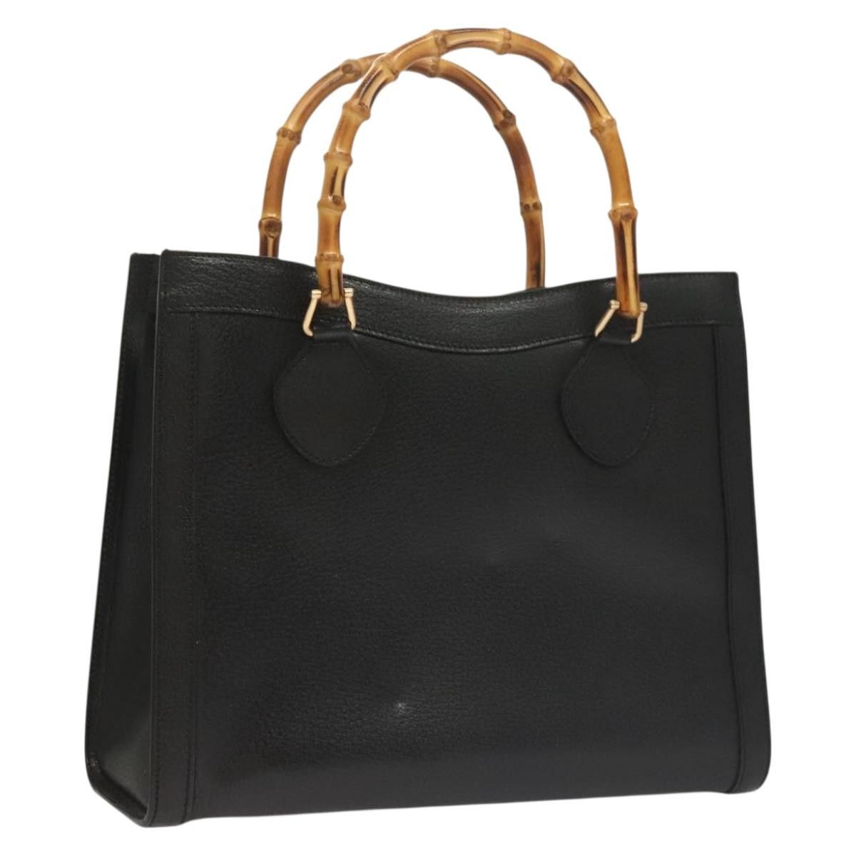 Gucci GUCCI Bamboo Hand Bag Leather Black Gold 002 002 Size ONE SIZE - 1 Thumbnail