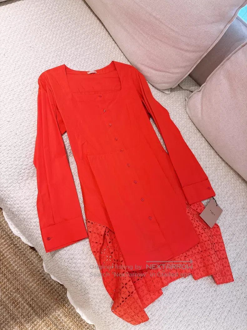 Alaia Alaia Classic Orange Red Skirt Hem Top, Square Neckline Size M / US 6-8 / IT 42-44 - 1 Thumbnail