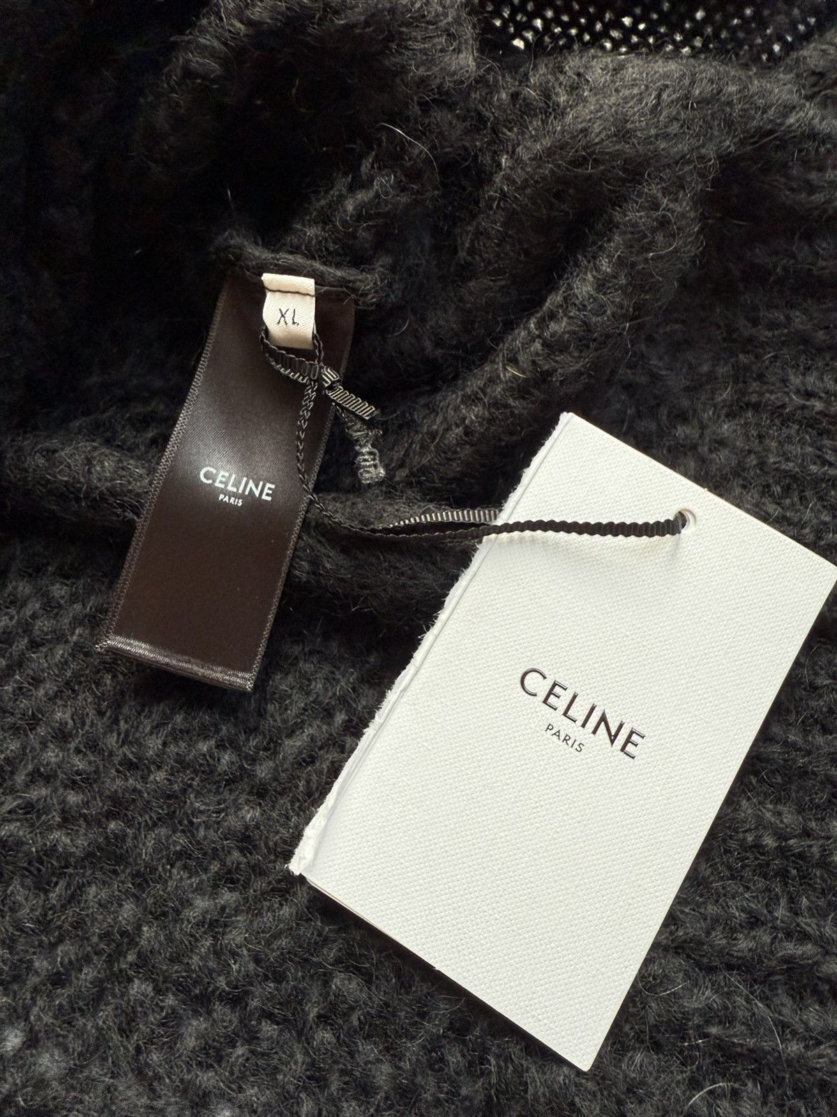Celine $1.4k Celine black boxy Aran sweater mohair Fishermans Cable Size US XL / EU 56 / 4 - 21 Thumbnail