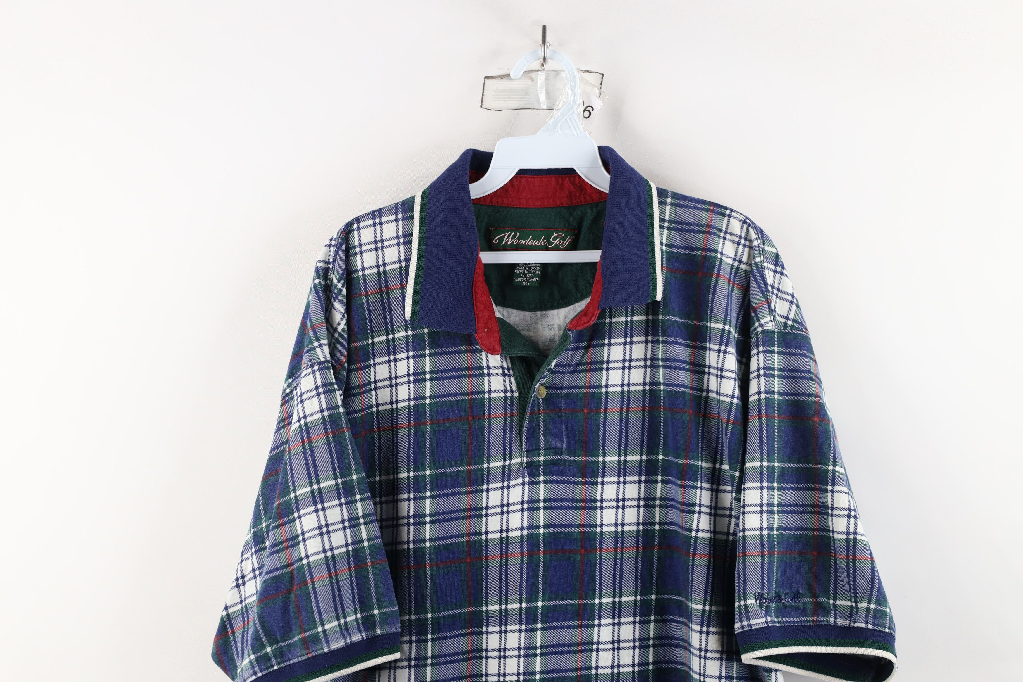Vintage Vintage 90s Streetwear Fit Collared Golf Polo Shirt Plaid Size US XL / EU 56 / 4 - 2 Thumbnail
