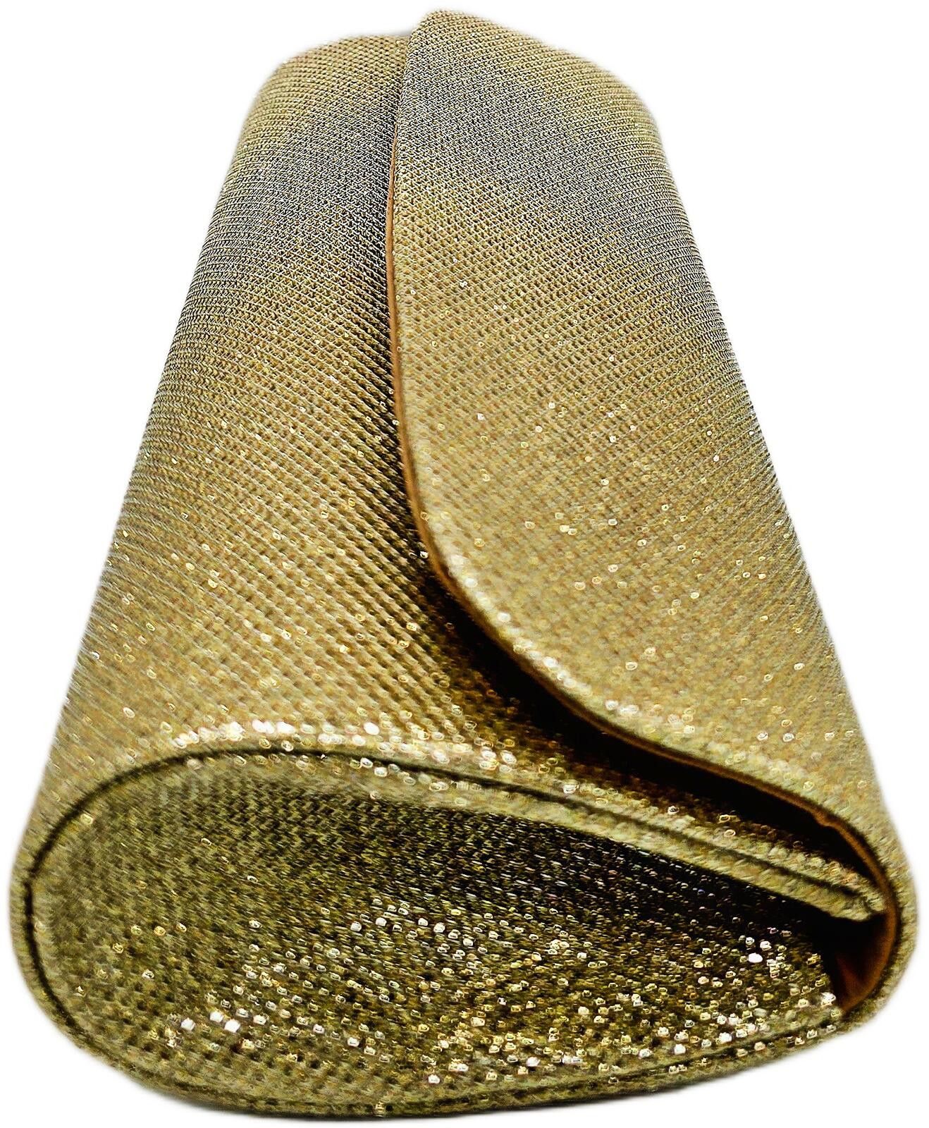 Unknown London Elegant Gold Glitter Evening Clutch with Chain Strap Size ONE SIZE - 7 Thumbnail