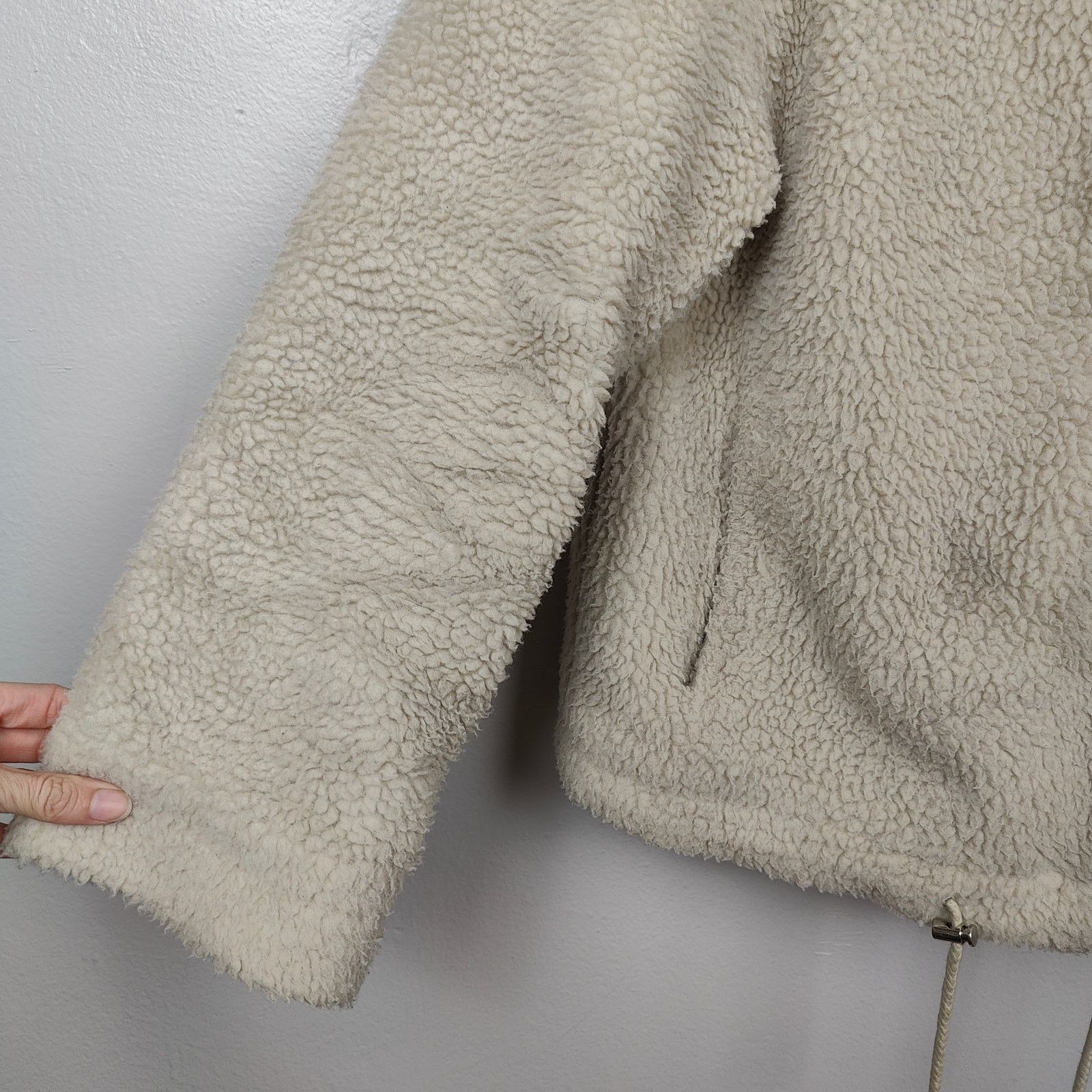 ba&sh ba&sh Sherpa Jacket Womens 1 Small Jojo Lady Coat Beige Size S / US 4 / IT 40 - 4 Thumbnail