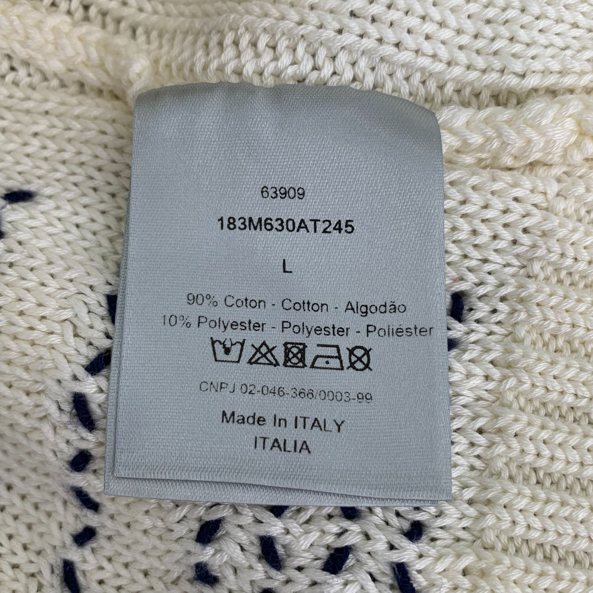 Dior Dior Multicolored Striped Cotton Round-Neck Long-Sleeved Kni Size L / US 10 / IT 46 - 3 Thumbnail