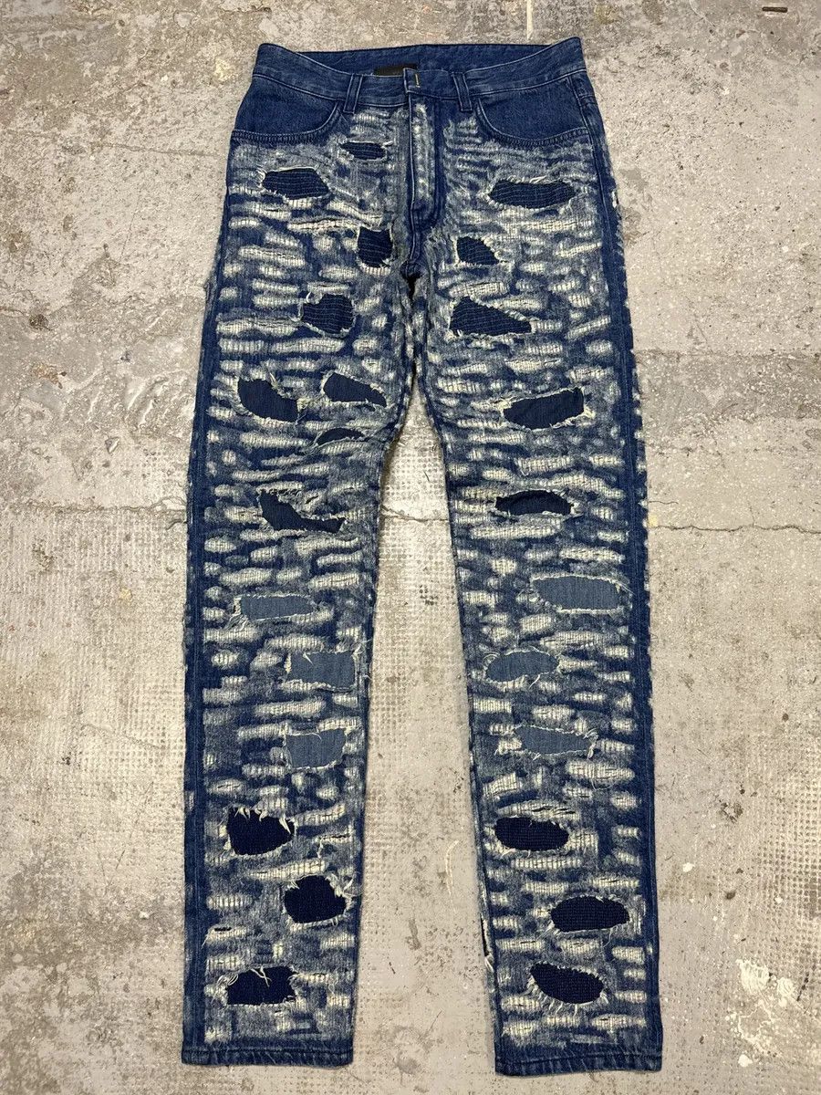 Givenchy AW2023 Givenchy Slim Blue Distressed Boro Denim Jeans Size US 30 / EU 46 - 4 Thumbnail