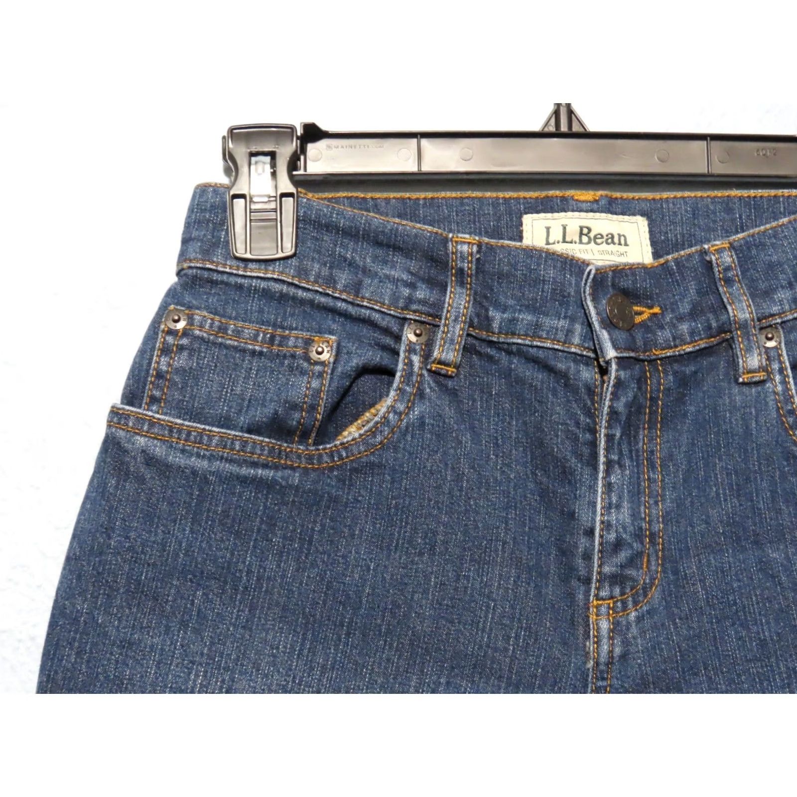 Vintage LL Bean Jeans Women 6P Blue Denim Classic Fit Straight Leg 5-Pocket Zip Button Mid Rise Size 28" / US 6 / IT 42 - 5 Thumbnail