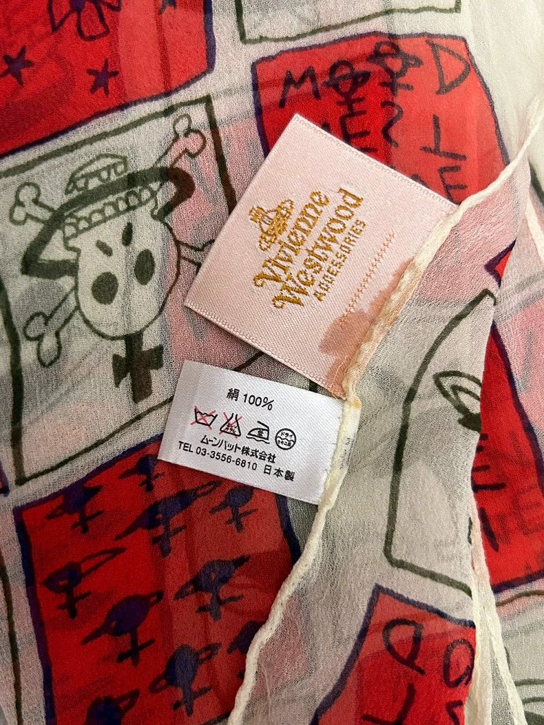Vivienne Westwood Vivienne Westwood size25*167cm Saturn Skull Silk Scarf Size ONE SIZE - 7 Thumbnail