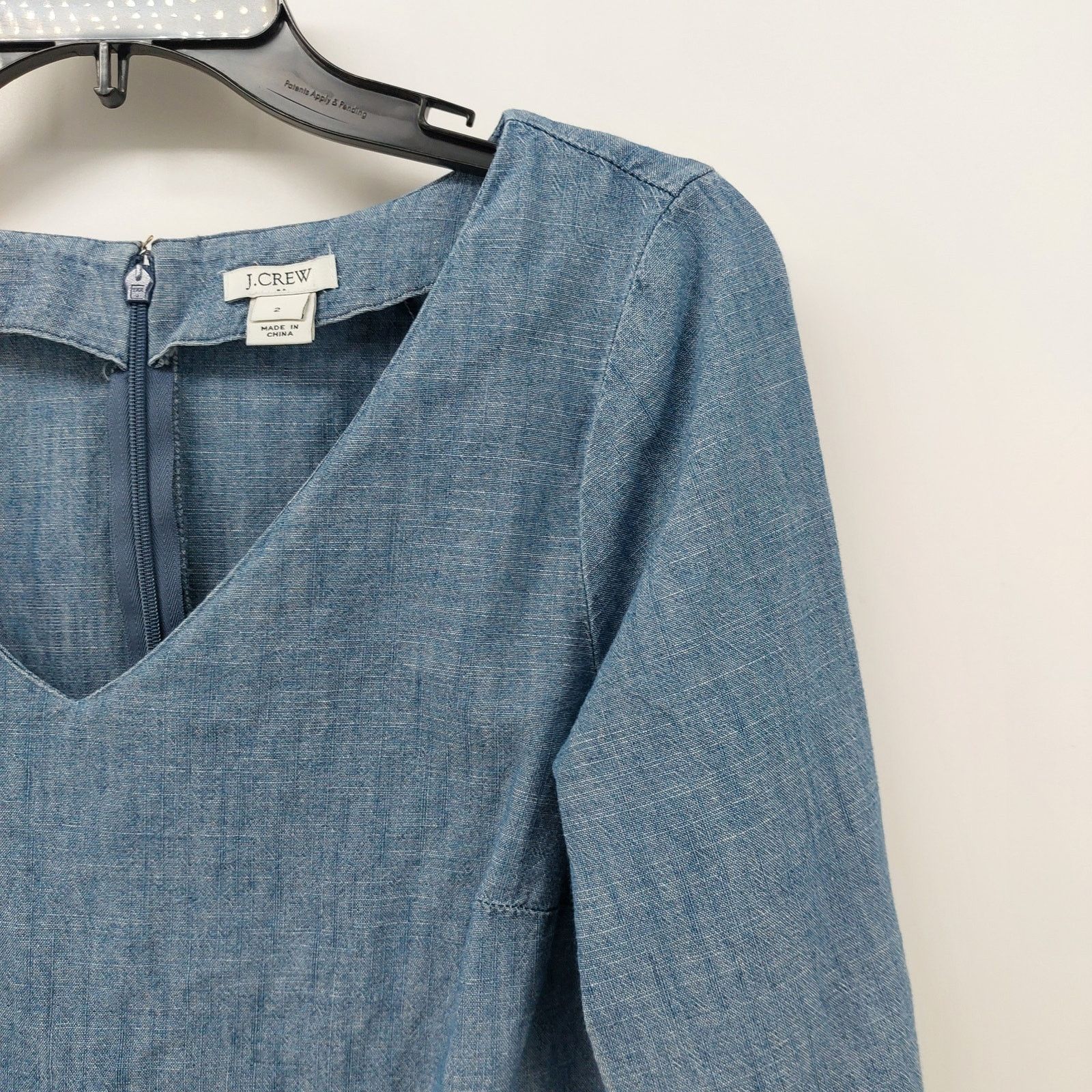 J.Crew J Crew Blue Denim Dress Size 2 Bell Sleeves V-Neck Spring Size XS / US 0-2 / IT 36-38 - 7 Thumbnail