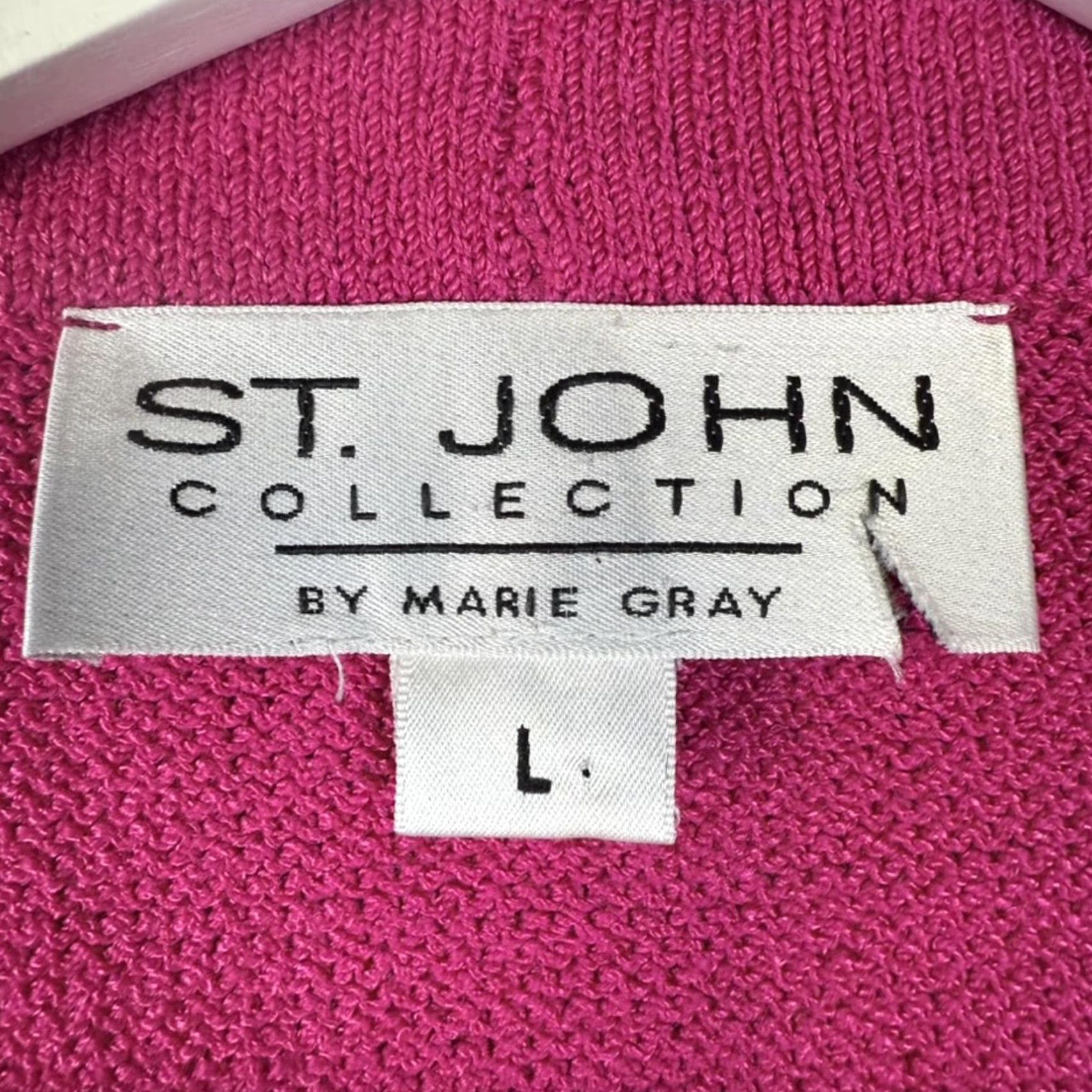 St. John VINTAGE St. John Cardigan Women's L Pink Knit Short Sleeve Sweater Large Pink Womens Size L / US 10 / IT 46 - 2 Thumbnail